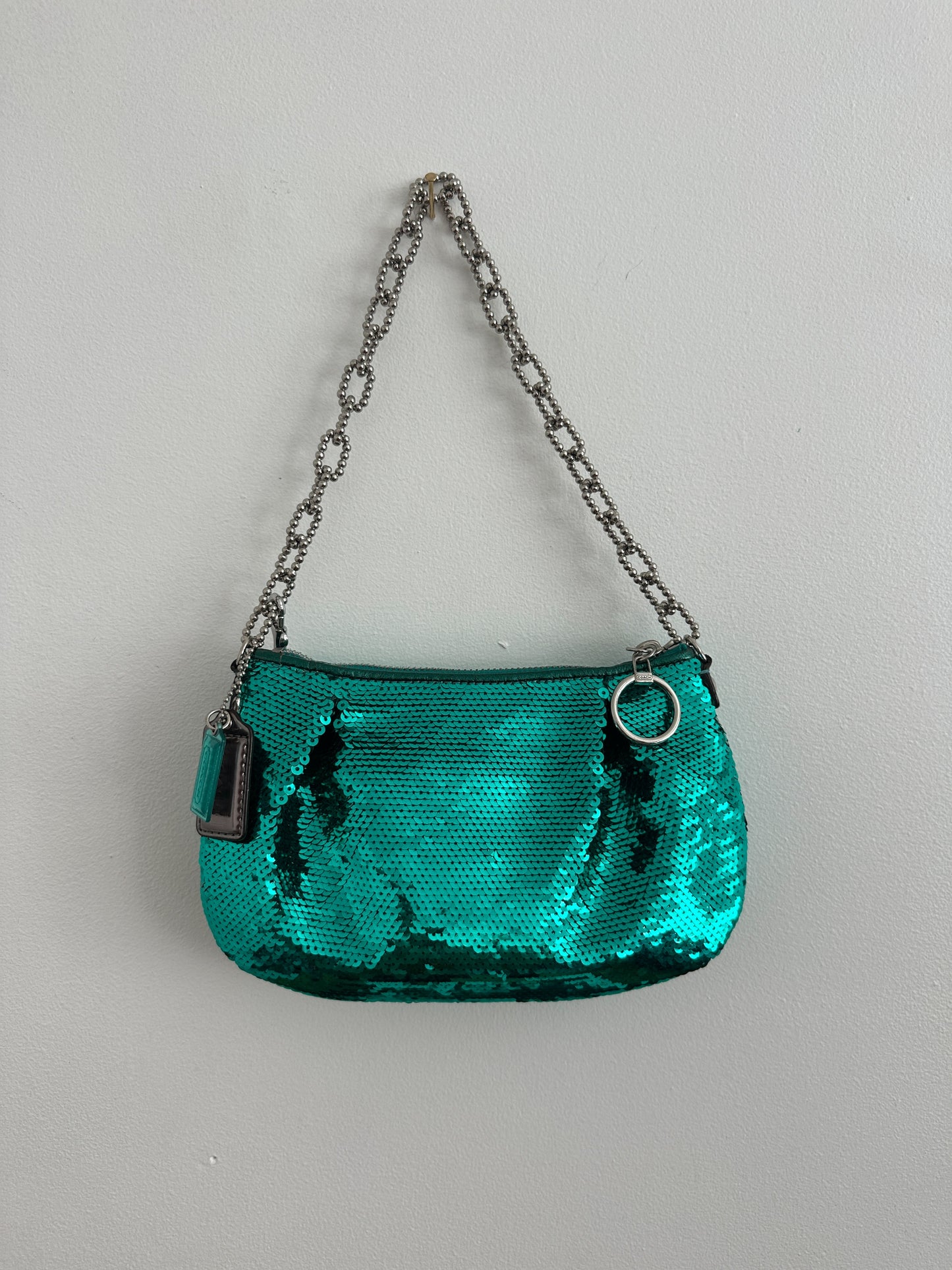 Rare Coach Teal Sequin Poppy Bag