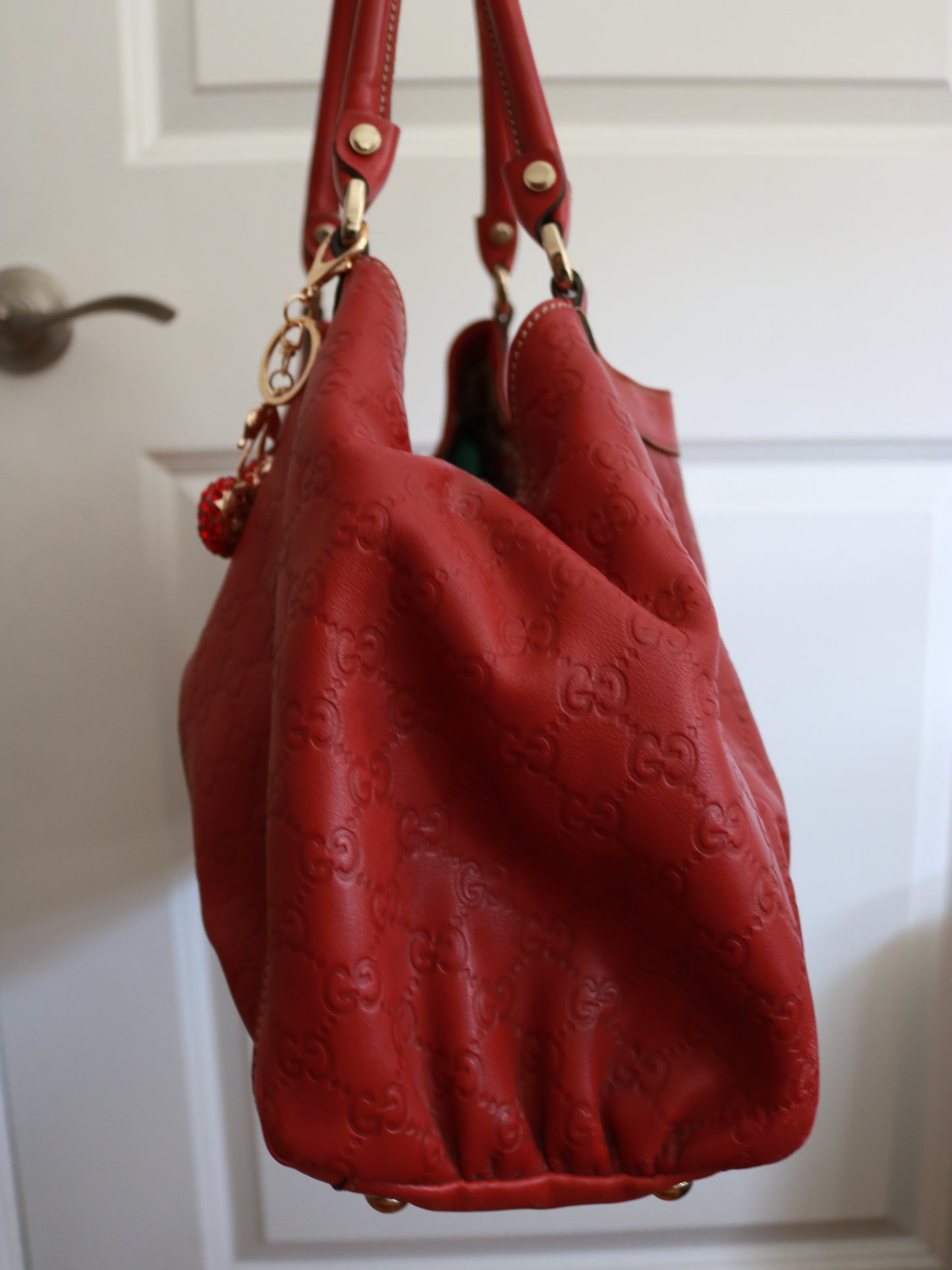 Gucci Red Signature Guccissima Tote