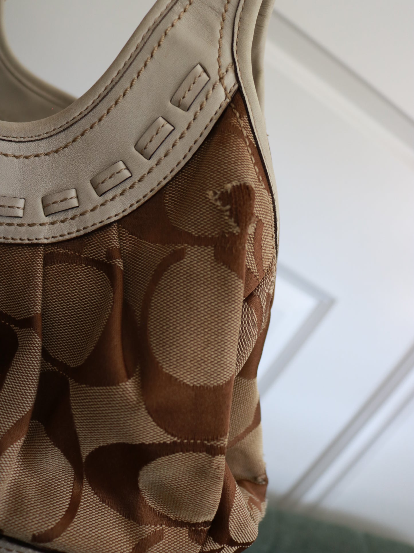 Coach Brown Signature Ergo Kisslock Bag