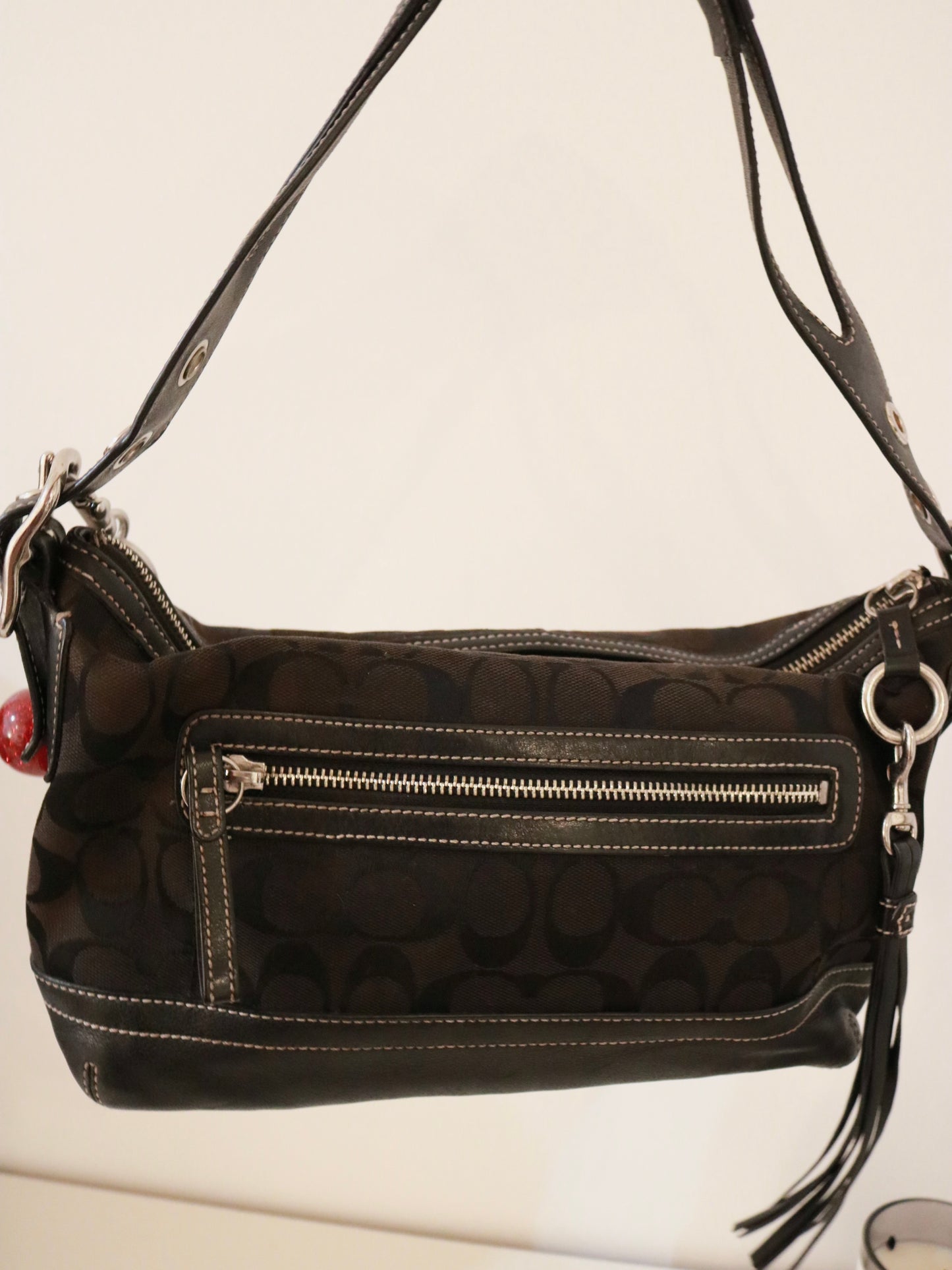 Coach Black Monogram Shoulder Bag