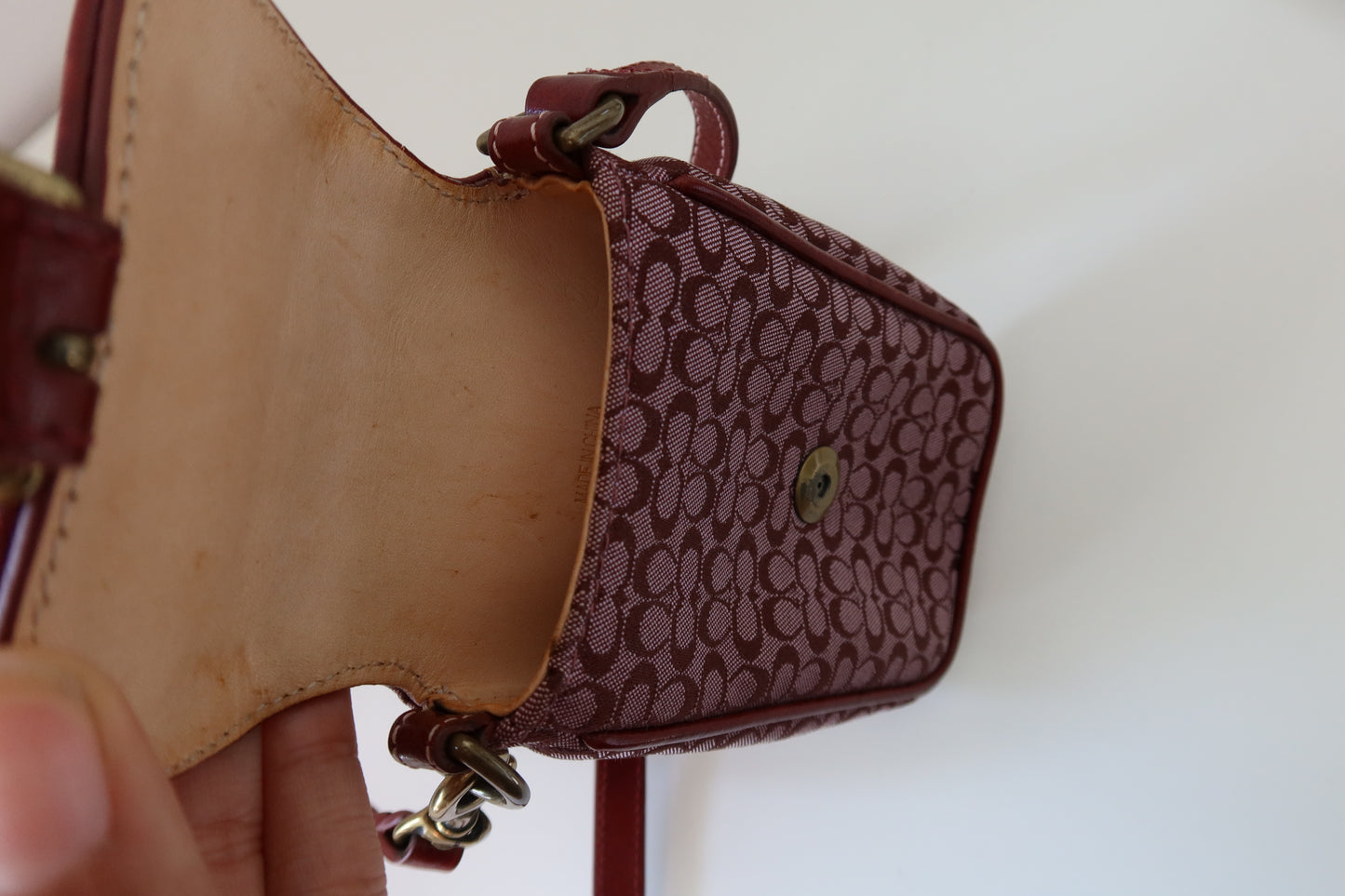 Rare Coach Burgundy Monogram Digi Cam Case