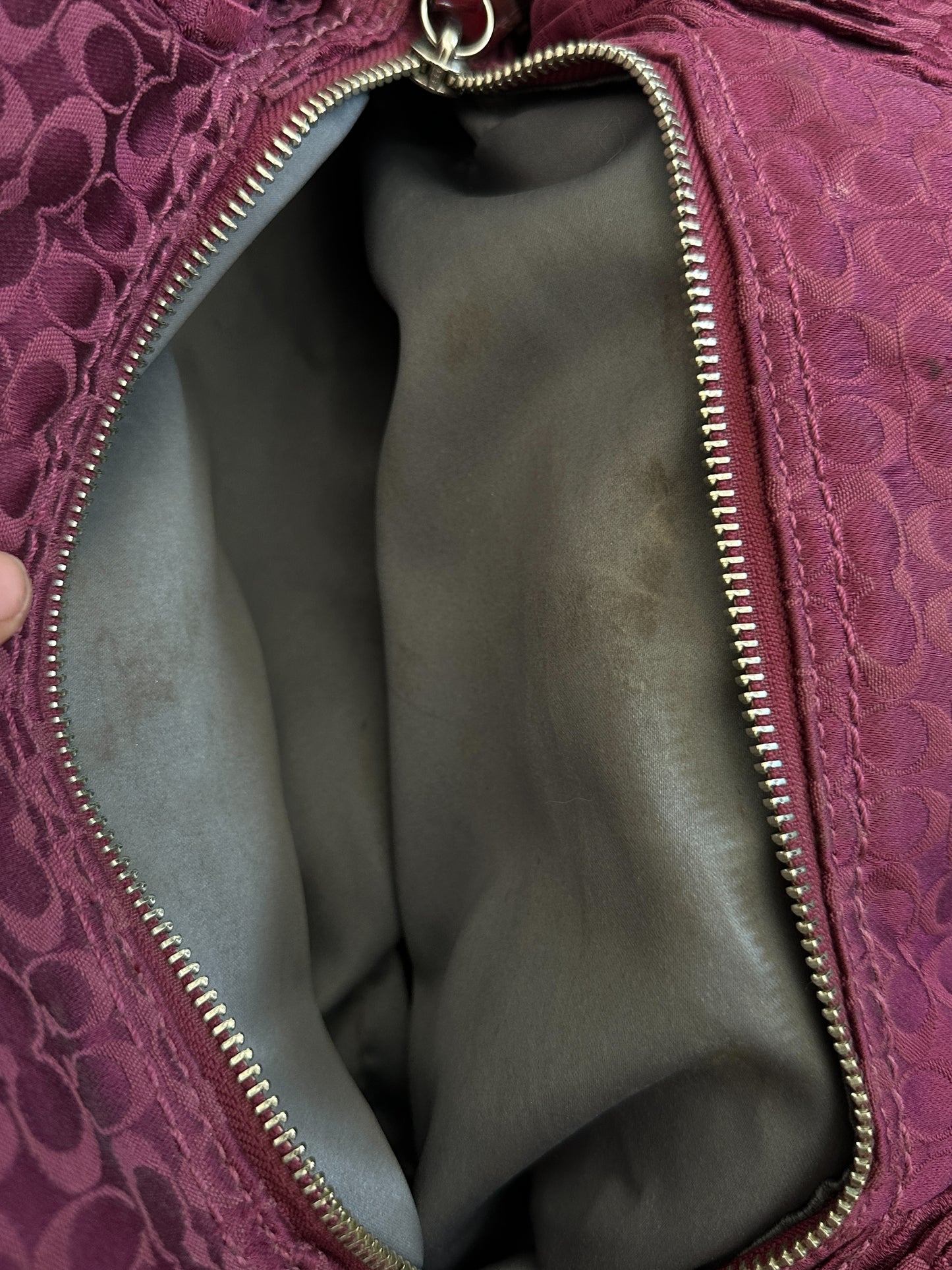 Coach Magenta Purple Ruffle Maggie Shoulder Bag