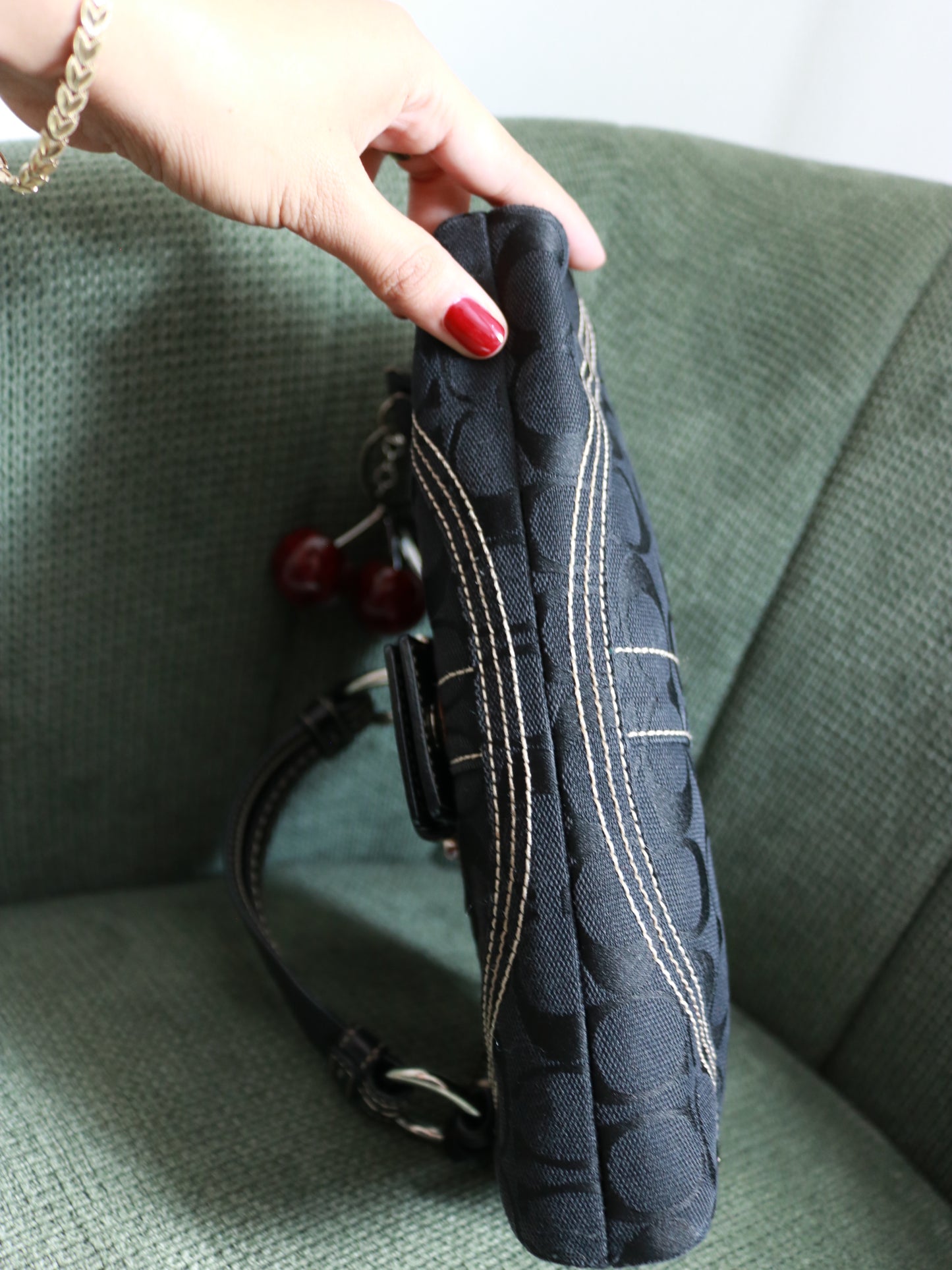 Coach Black Soho Braided Demi Flap