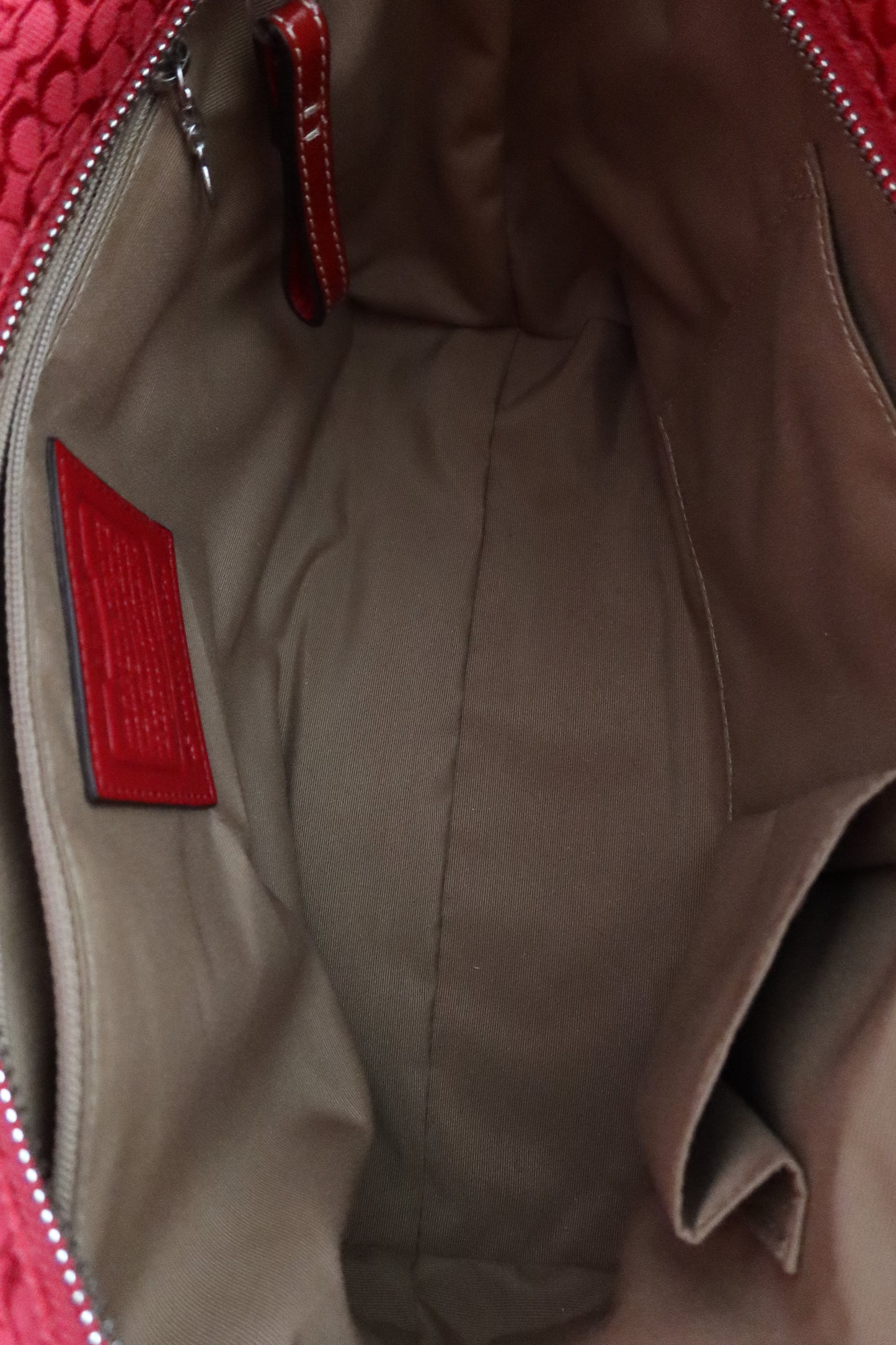 Rare Coach Red Monogram Tote Bag