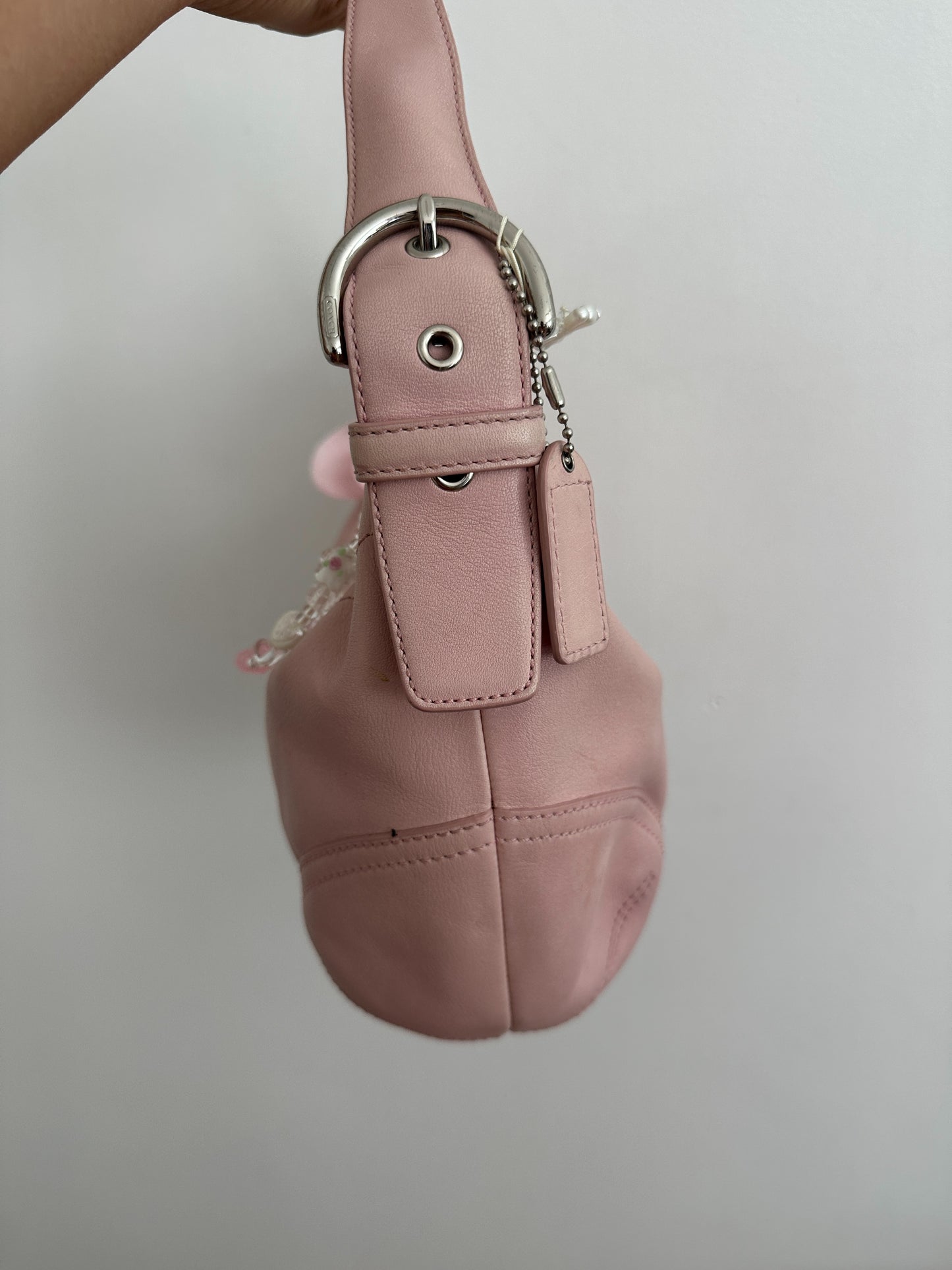 Pastel Pink Coach Hobo Bag