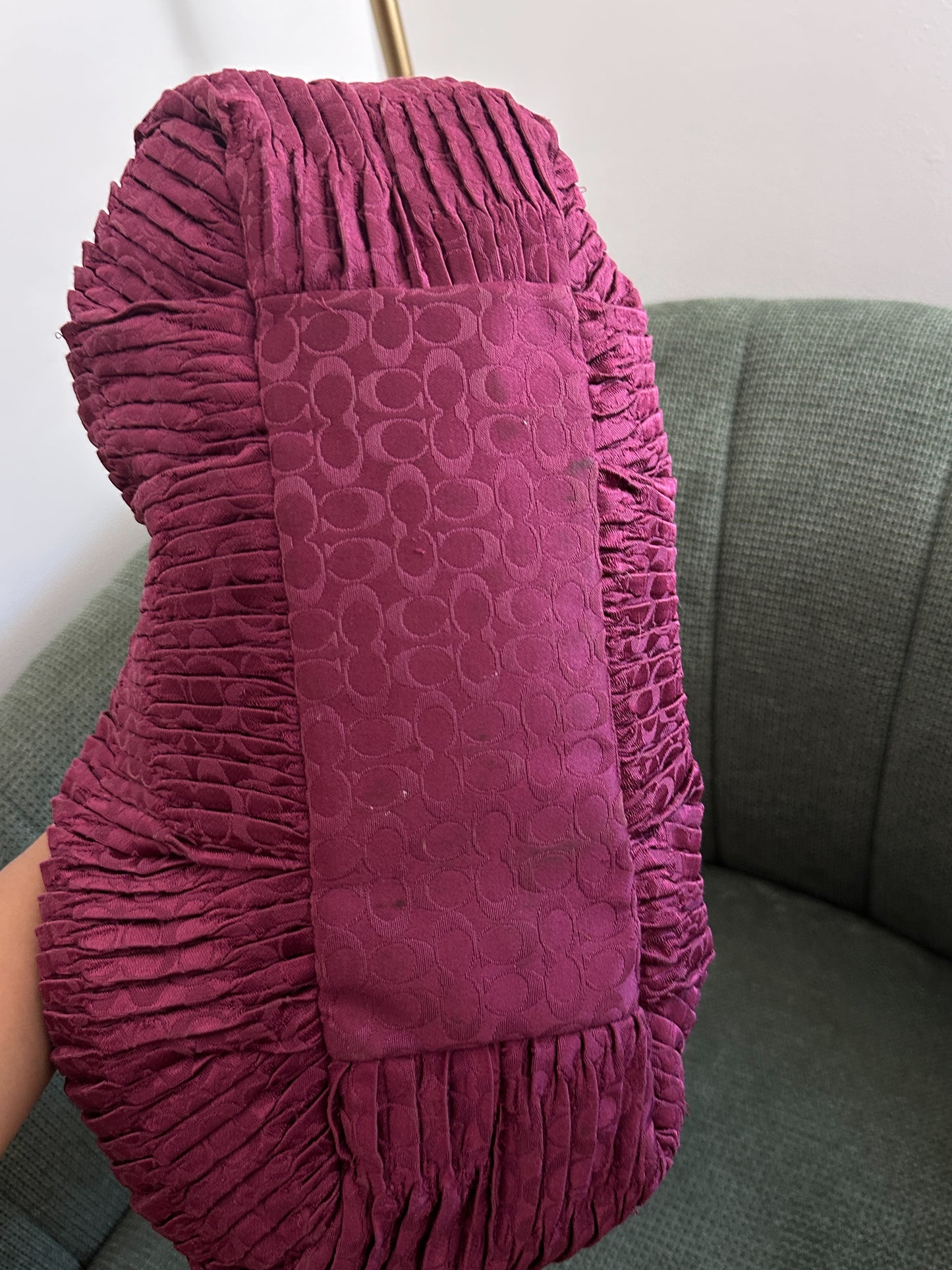 Coach Magenta Purple Ruffle Maggie Shoulder Bag