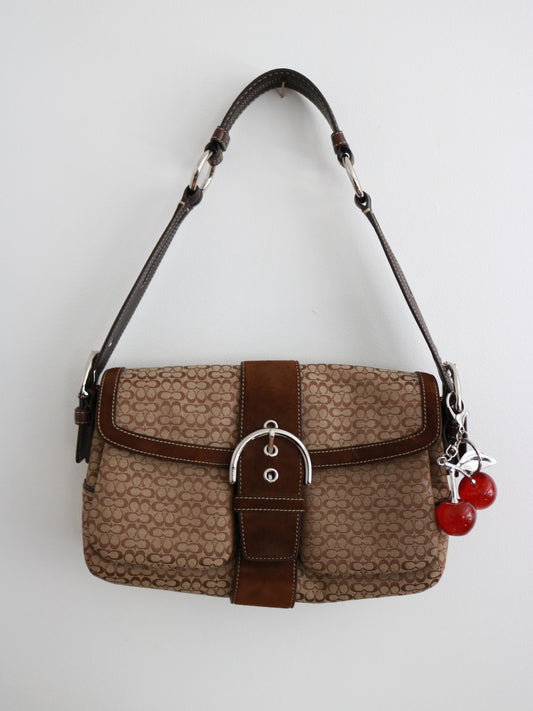 Coach Brown Signature Soho Flap Bag