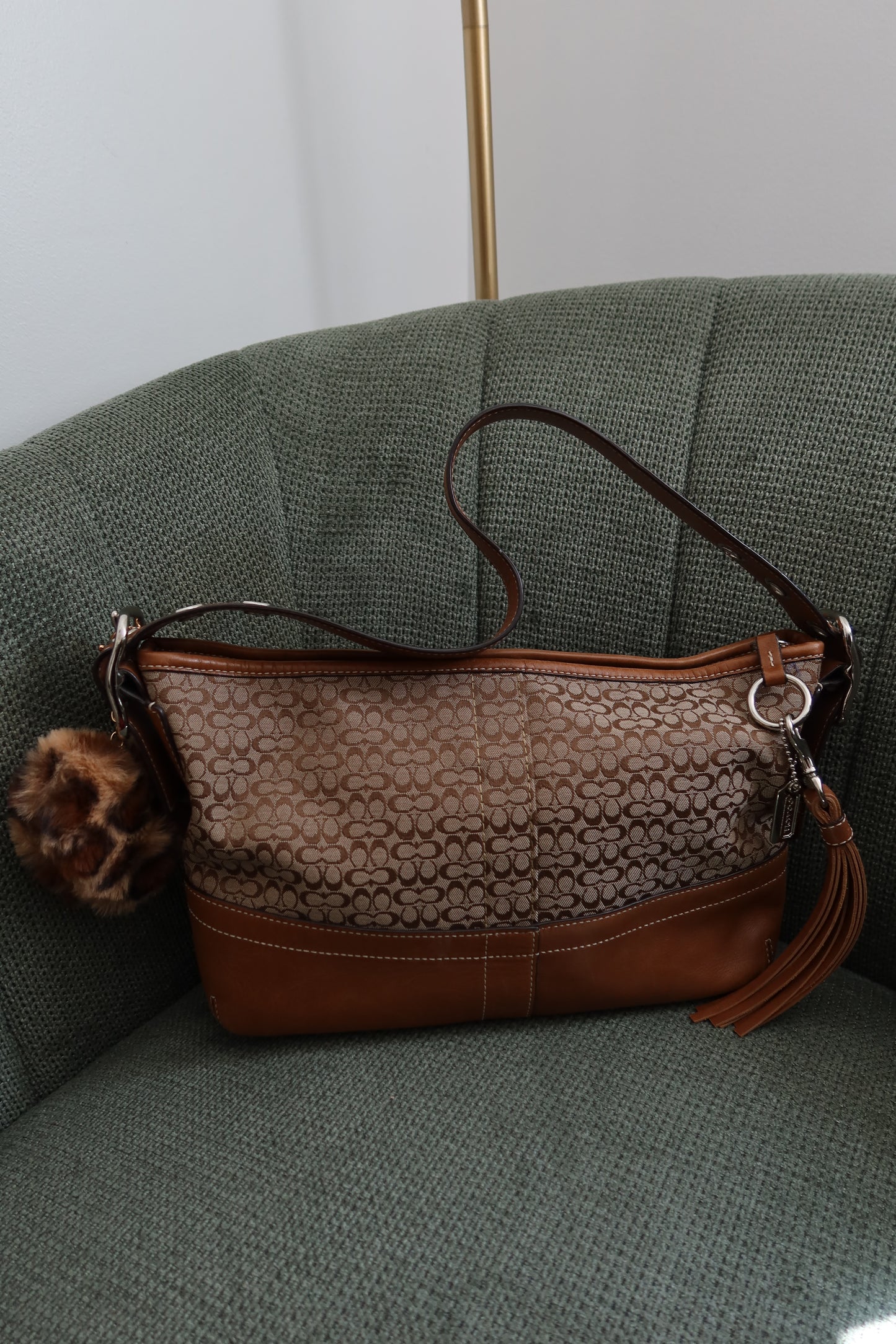 Coach Tan Signature Legacy Duffle Bag