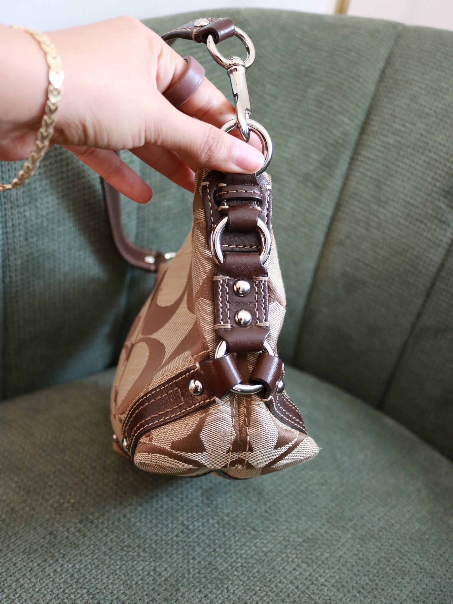 Brown Coach Signature Mini Carly Bag