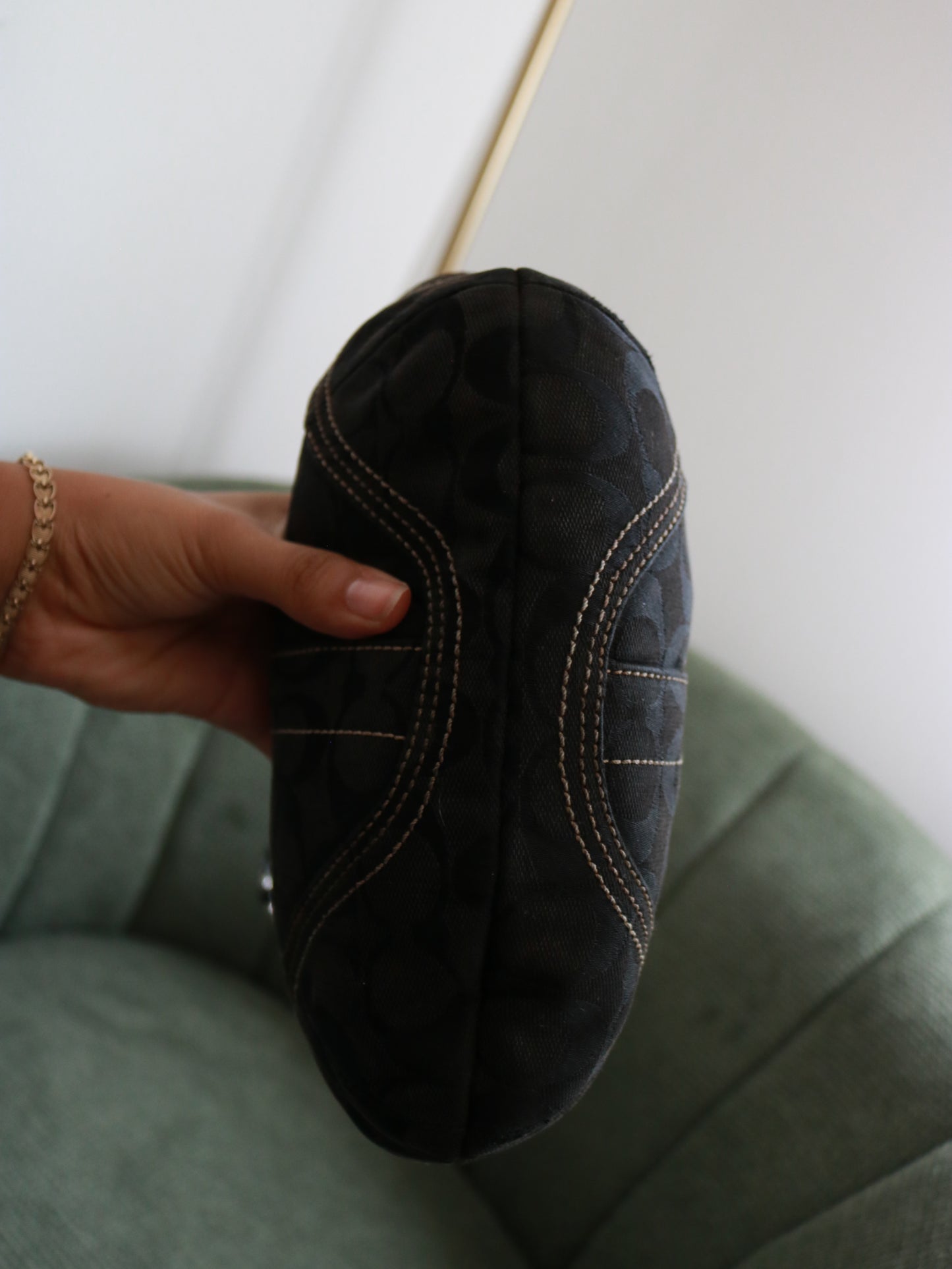 Coach Black Canvas Mini Hobo Bag