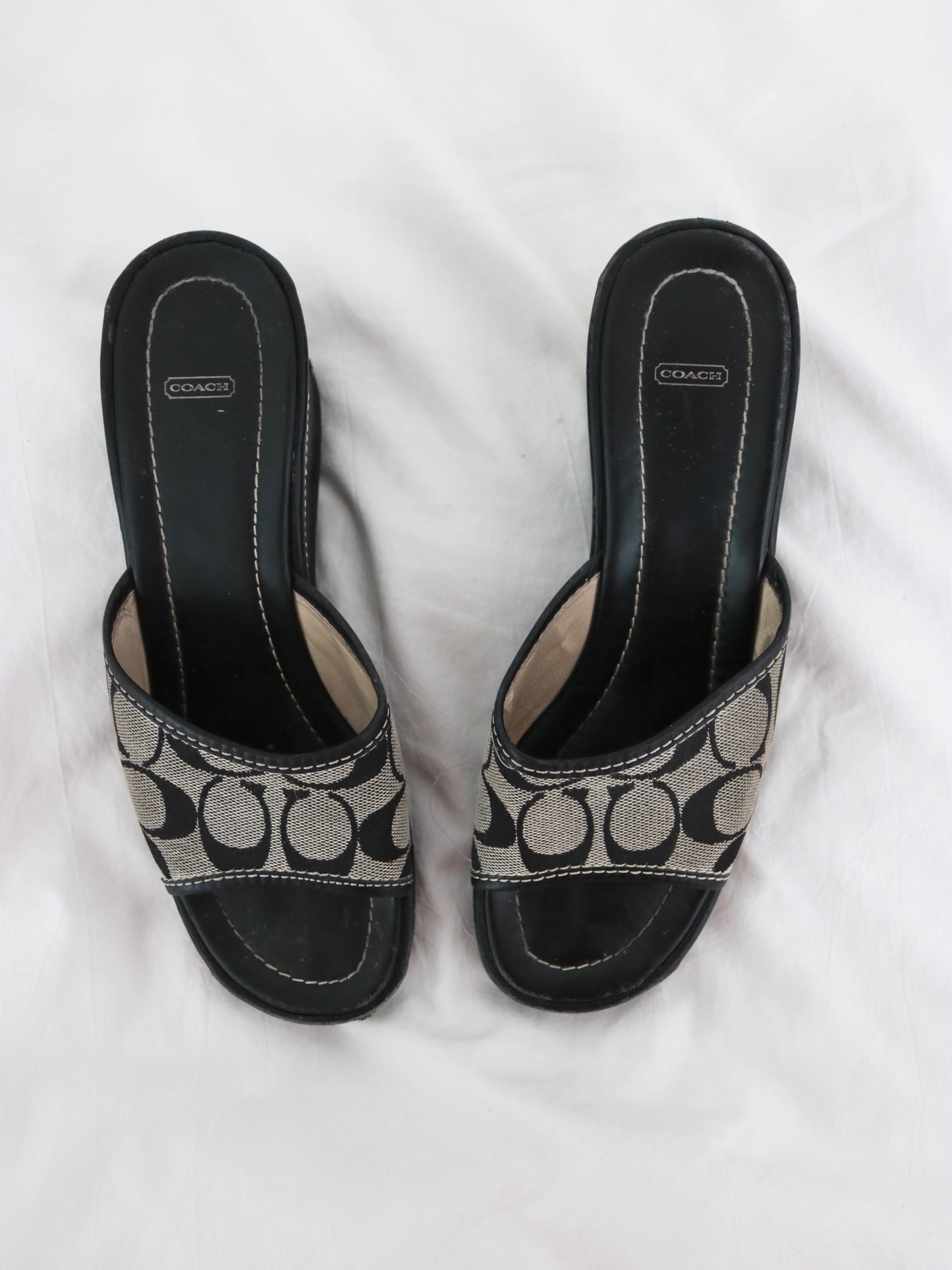 Coach Grey Signature Wedges (Size: 7.5)