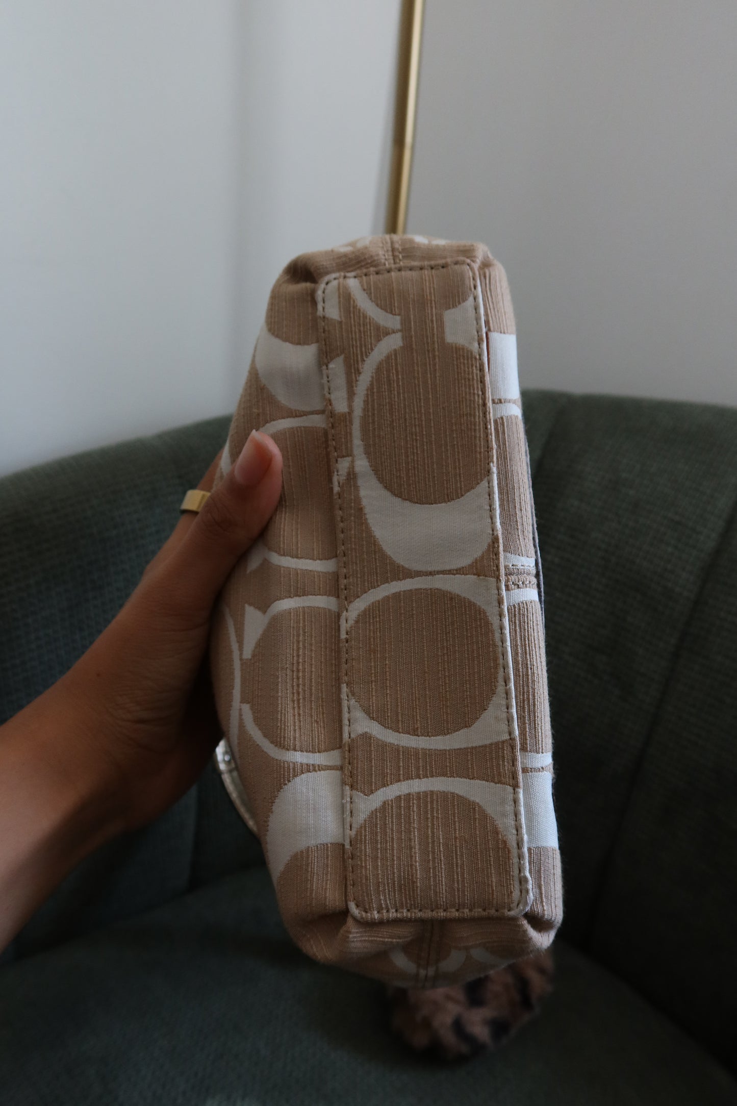 Coach Gold Monogram Shoulder Bag