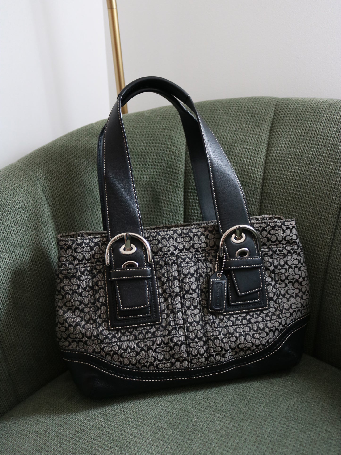 Coach Black Signature Mini Soho Tote