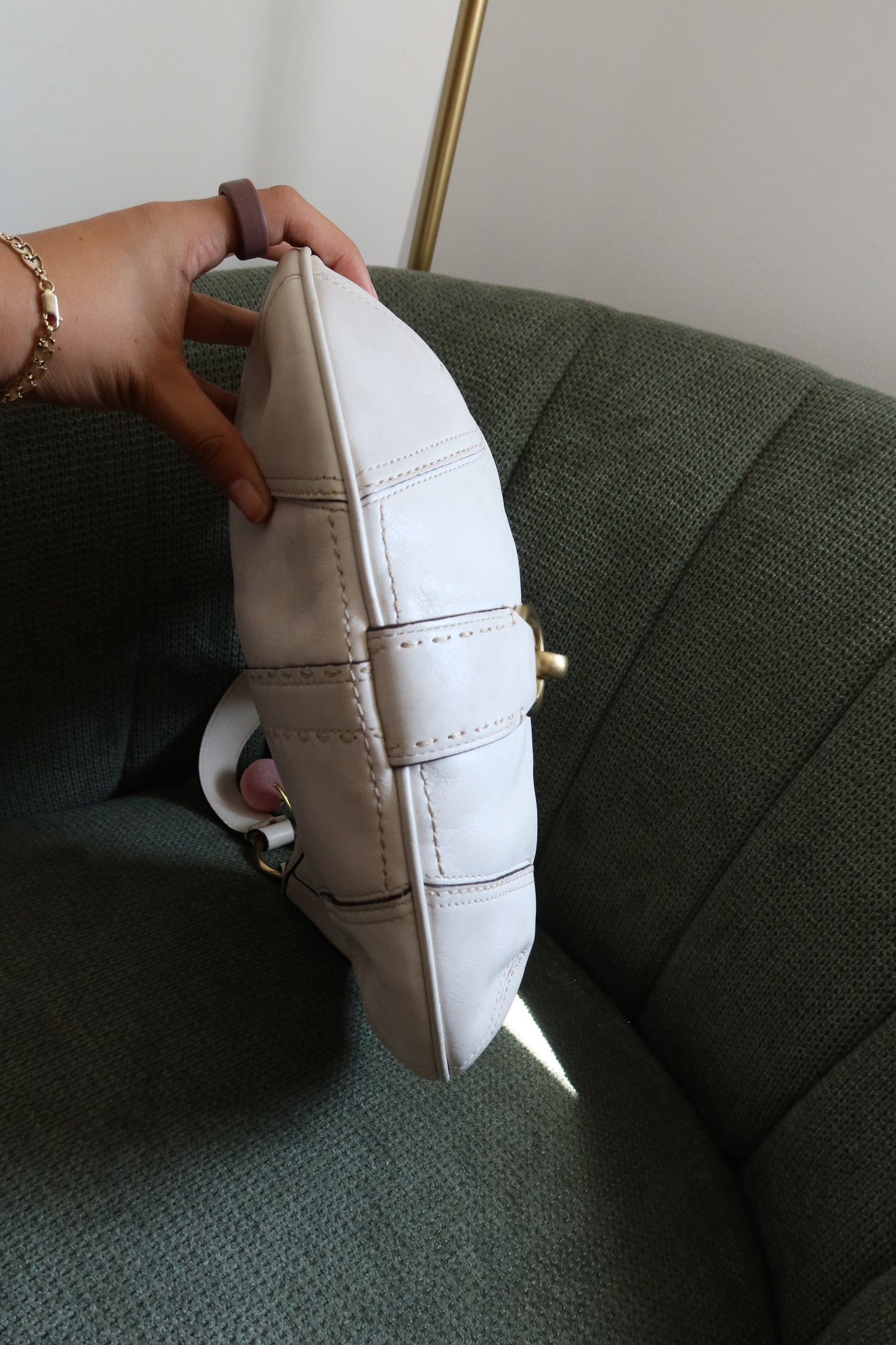 Coach White Hamptons Hobo Bag