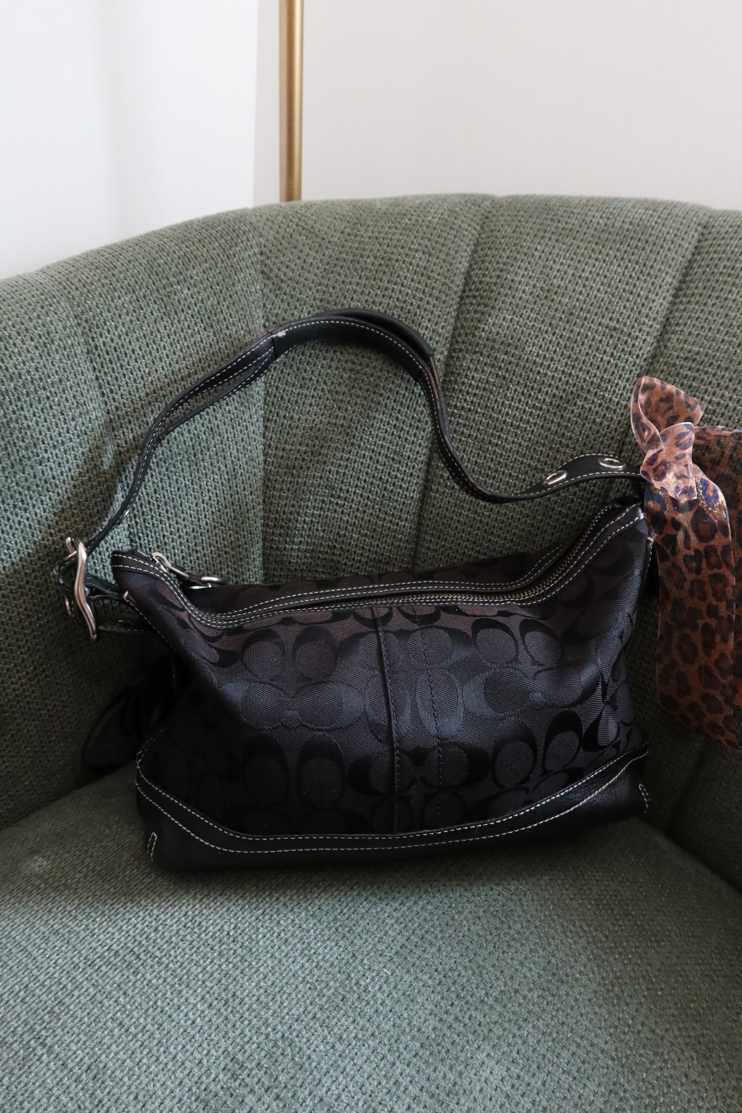 Coach Black Monogram Shoulder Bag