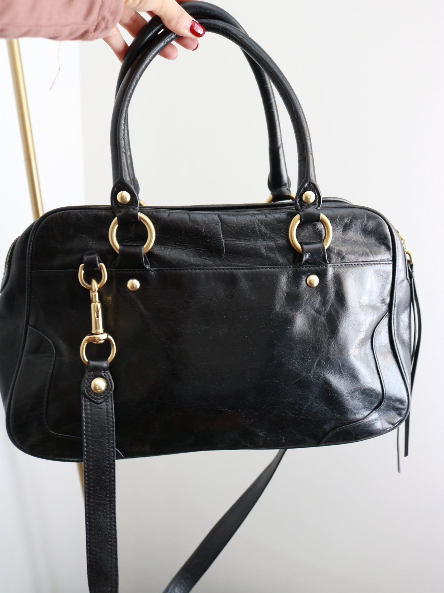 Coach Black Pushlock Satchel Bag