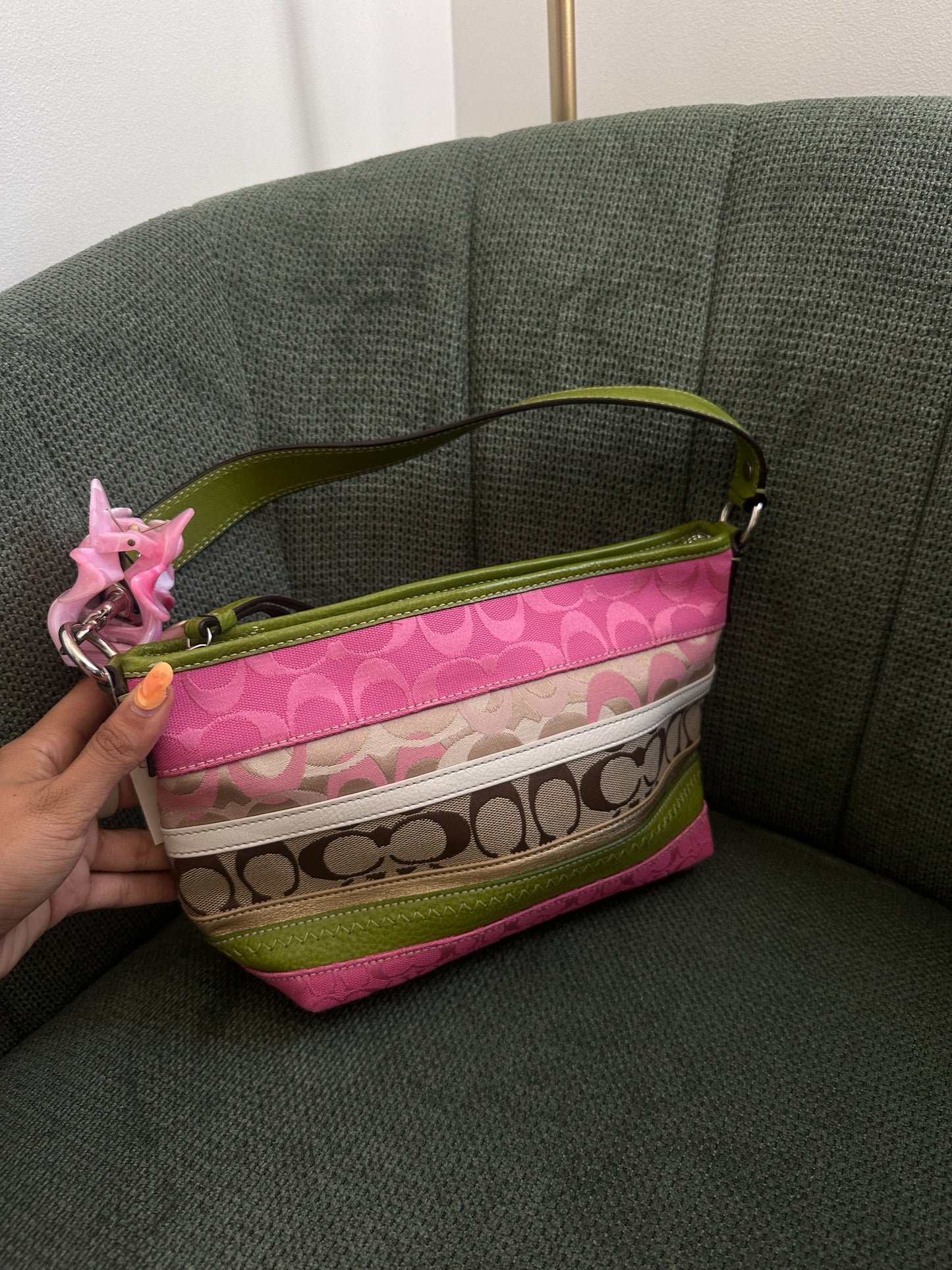 NWT Coach Daisy Bleeker Stripe Shoulder Bag