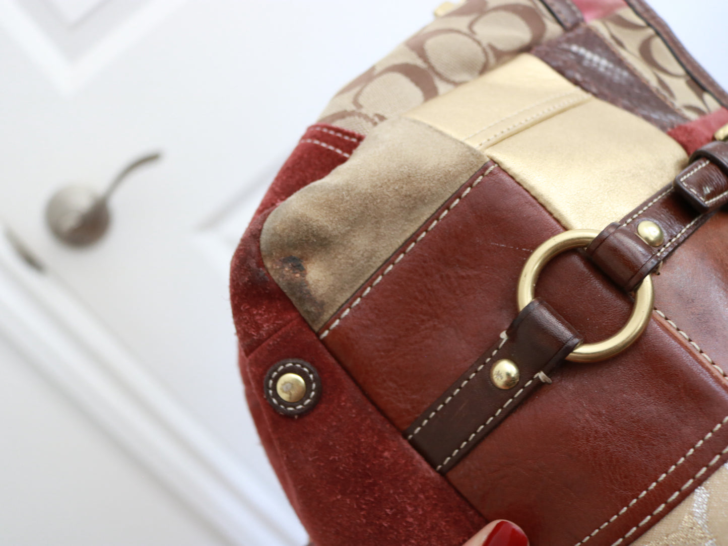 Coach Brown Patchwork Tote Bag