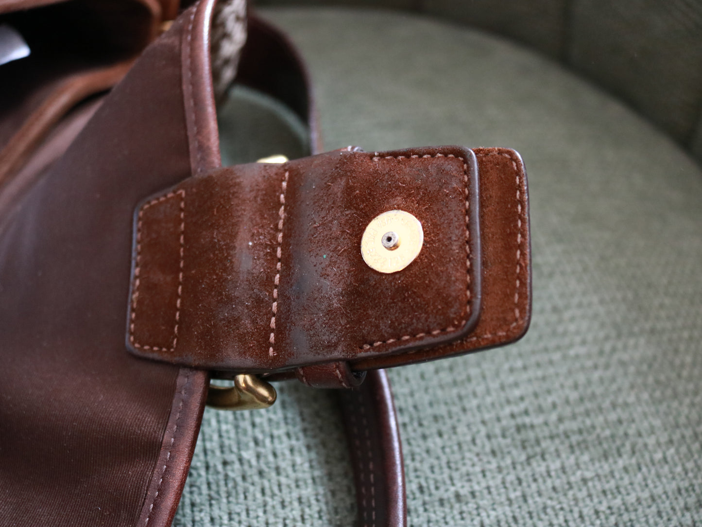 Rare Coach Brown Signature Soho Bag with Brass Hardware