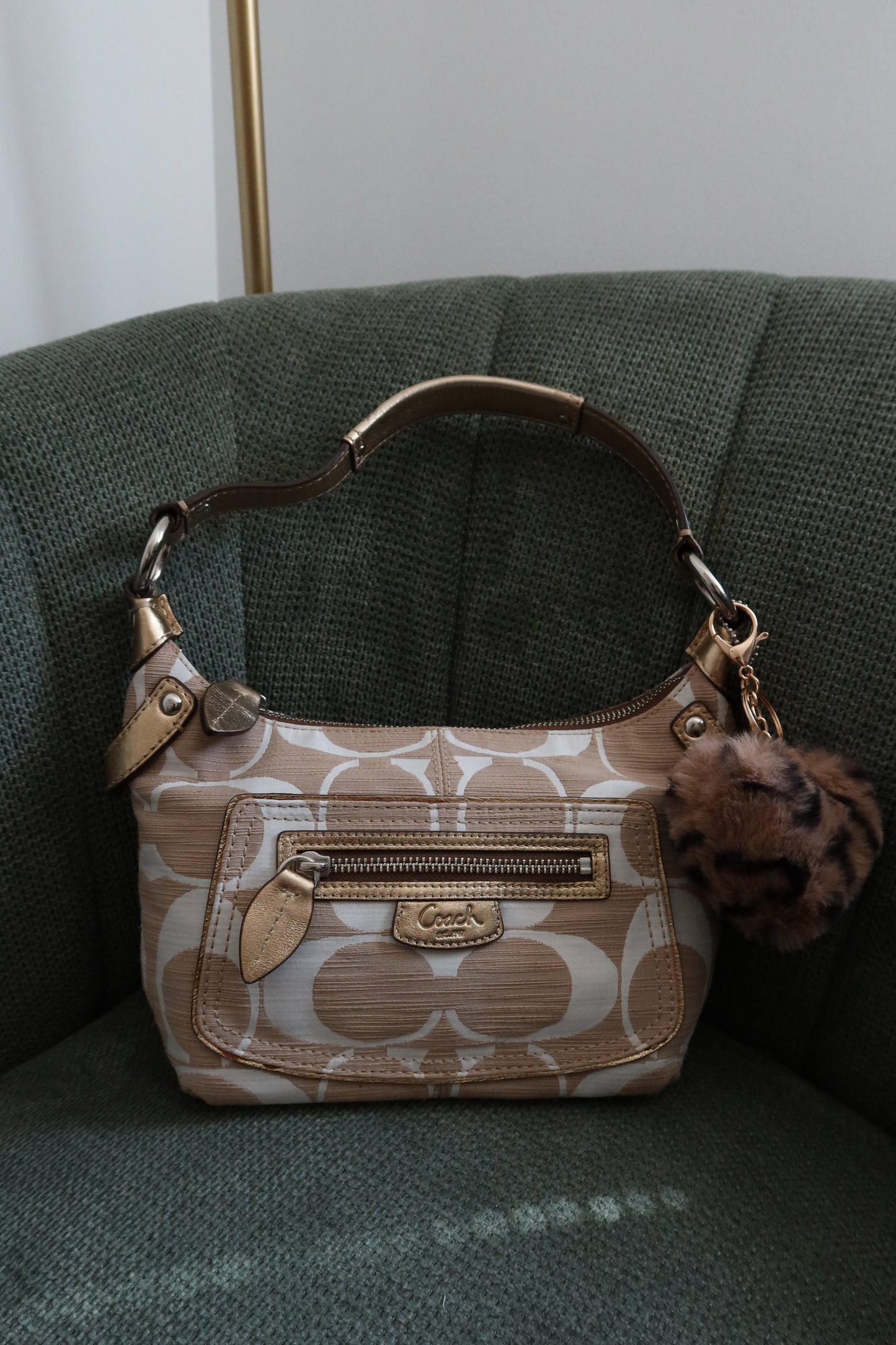 Coach Gold Monogram Shoulder Bag