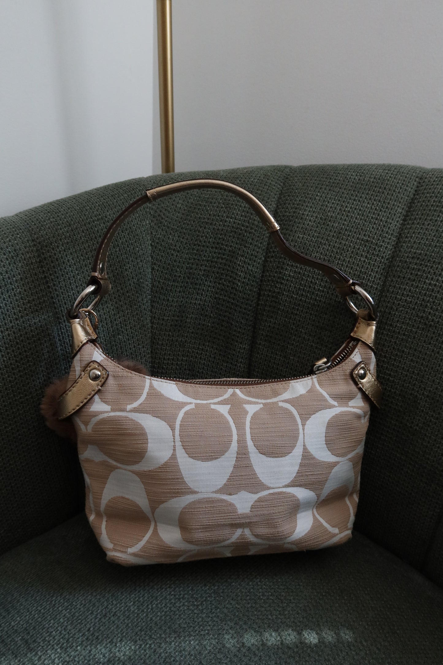 Coach Gold Monogram Shoulder Bag