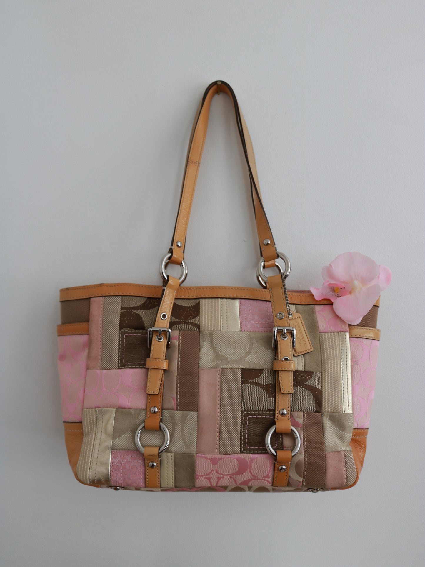Coach Pink Patchwork Tote Bag