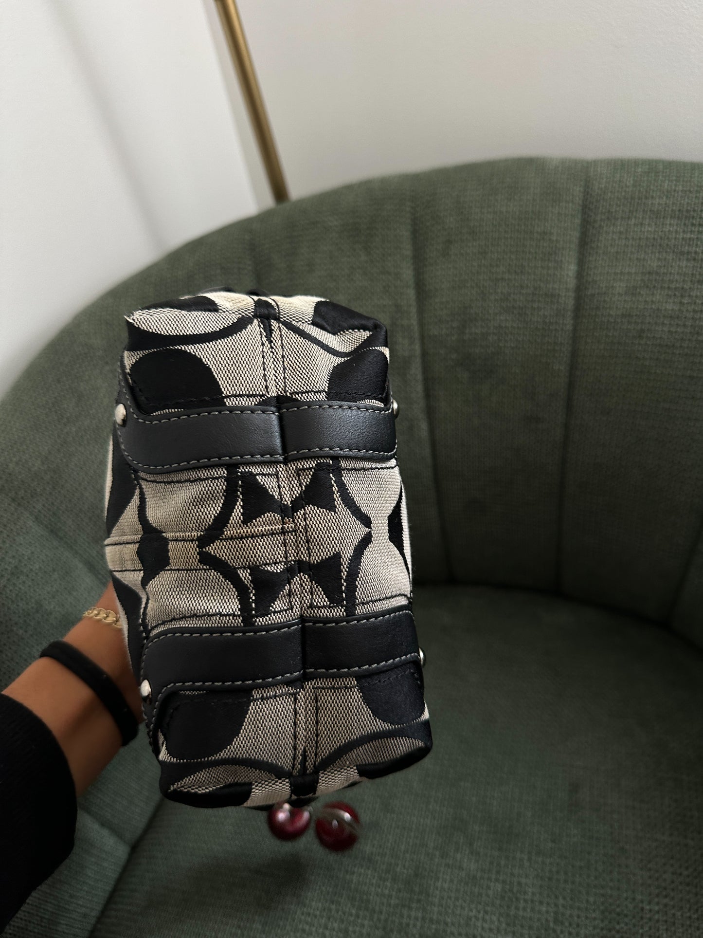 Grey Coach Signature Mini Carly Bag