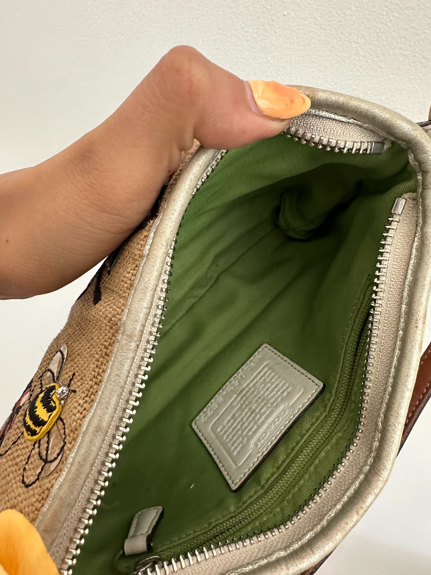 Coach Straw Woven Bumble Bee Bag