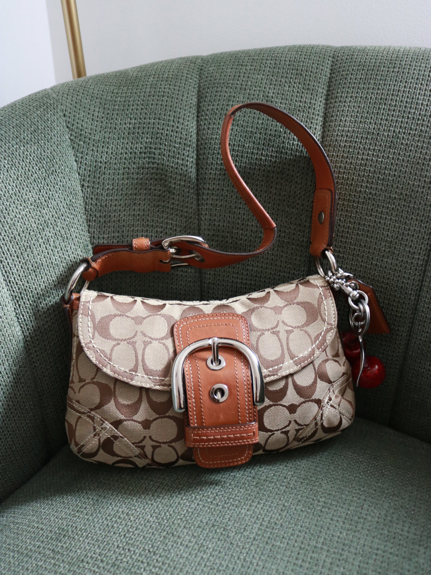 Coach Tan Signature Mini Soho Bag