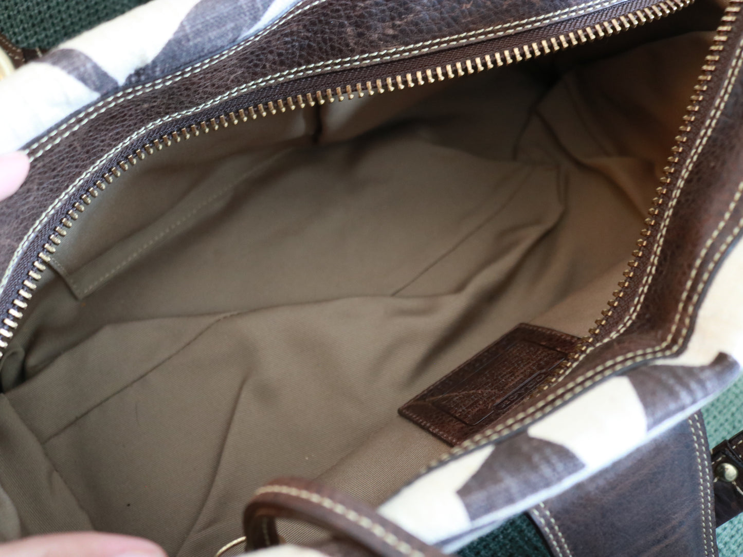 Rare Coach Cream Monogram Mandy Legacy Satchel