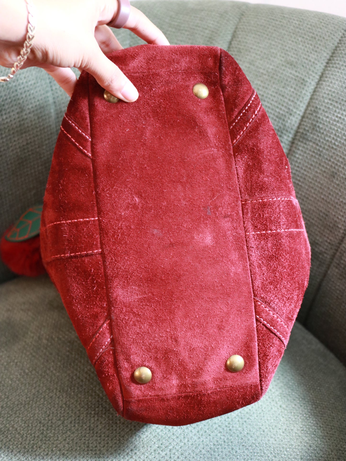 Coach Red Suede Gallery Tote Bag