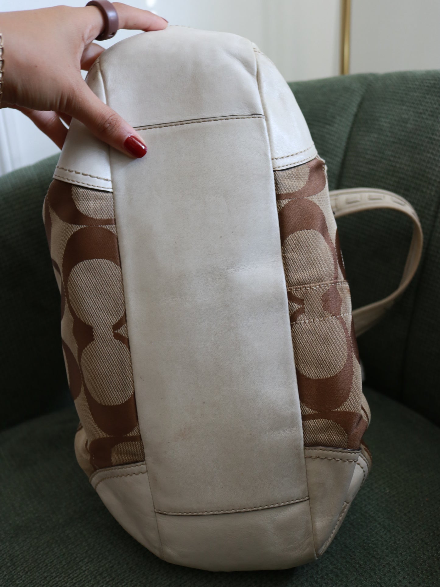 Coach Brown Signature Ergo Kisslock Bag