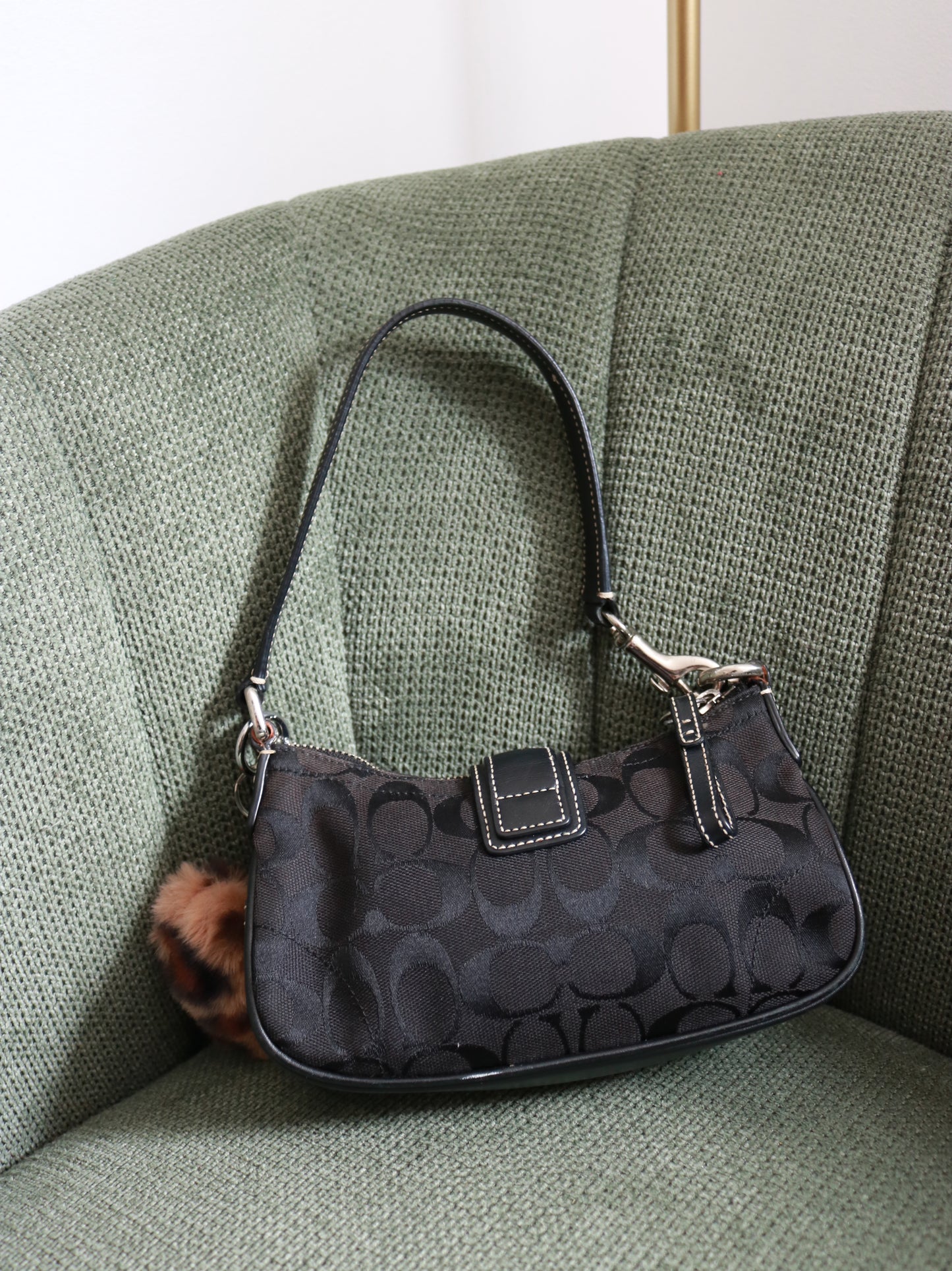 Black Coach Demi Hamptons Buckle Bag