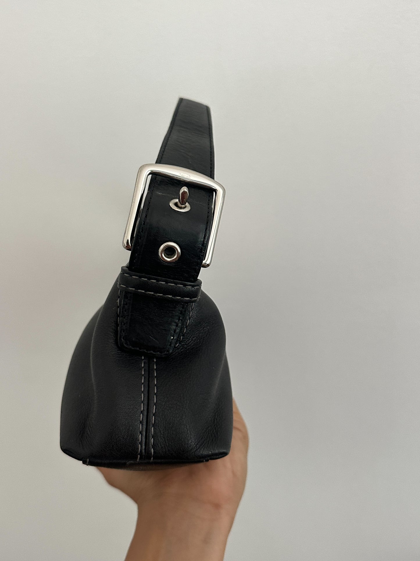 Coach Black Leather East West Bag