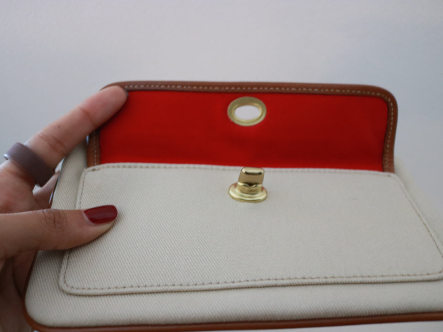 Coach White Turnlock Wristlet