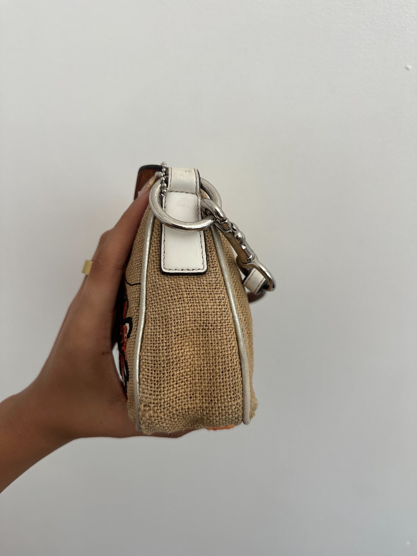 Coach Straw Woven Bumble Bee Bag