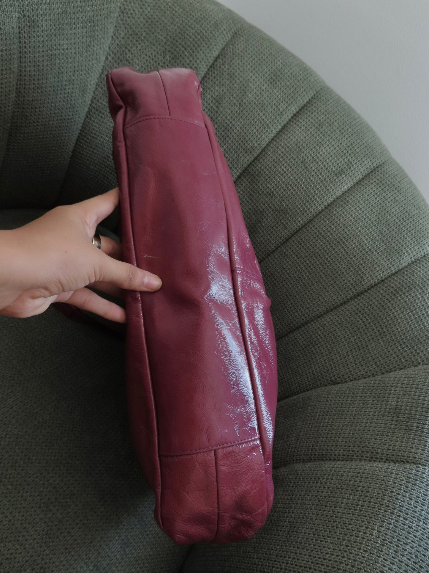 Coach Mauve Patent Leather Ashley Carry-All Bag