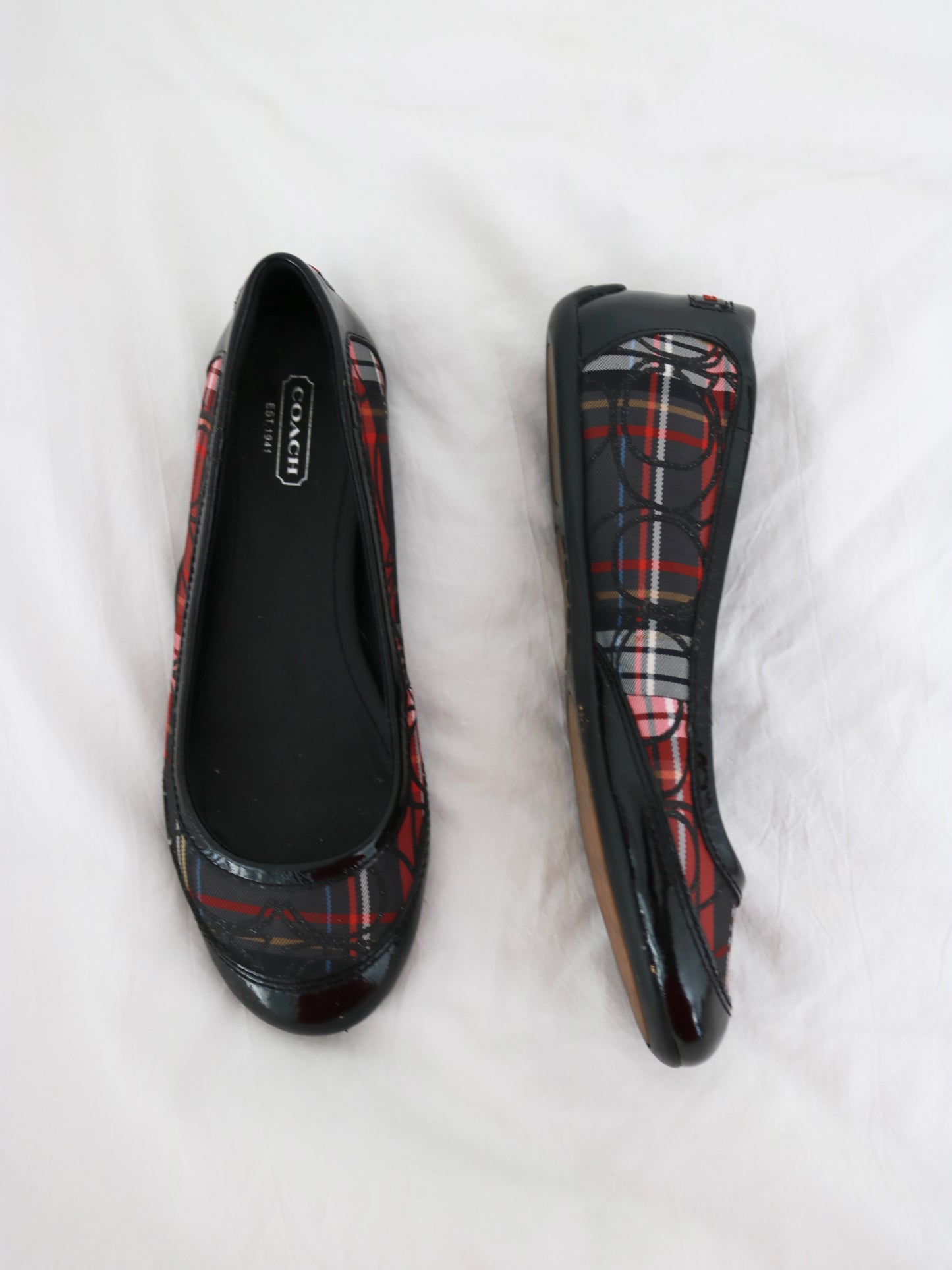 Coach Plaid Ballet Flats (Size 6)
