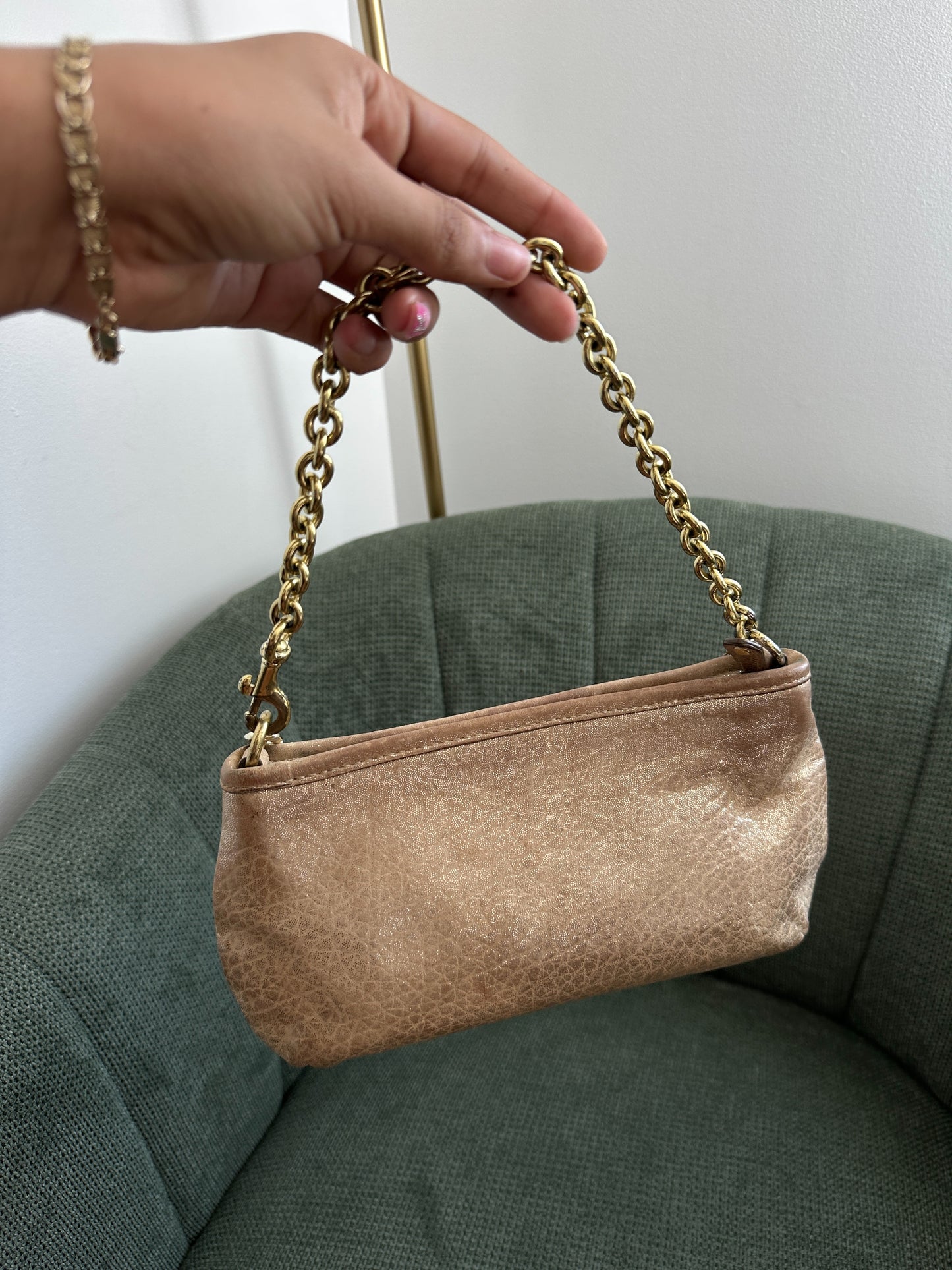 Coach Gold Madison Patent Leather Mini Bag