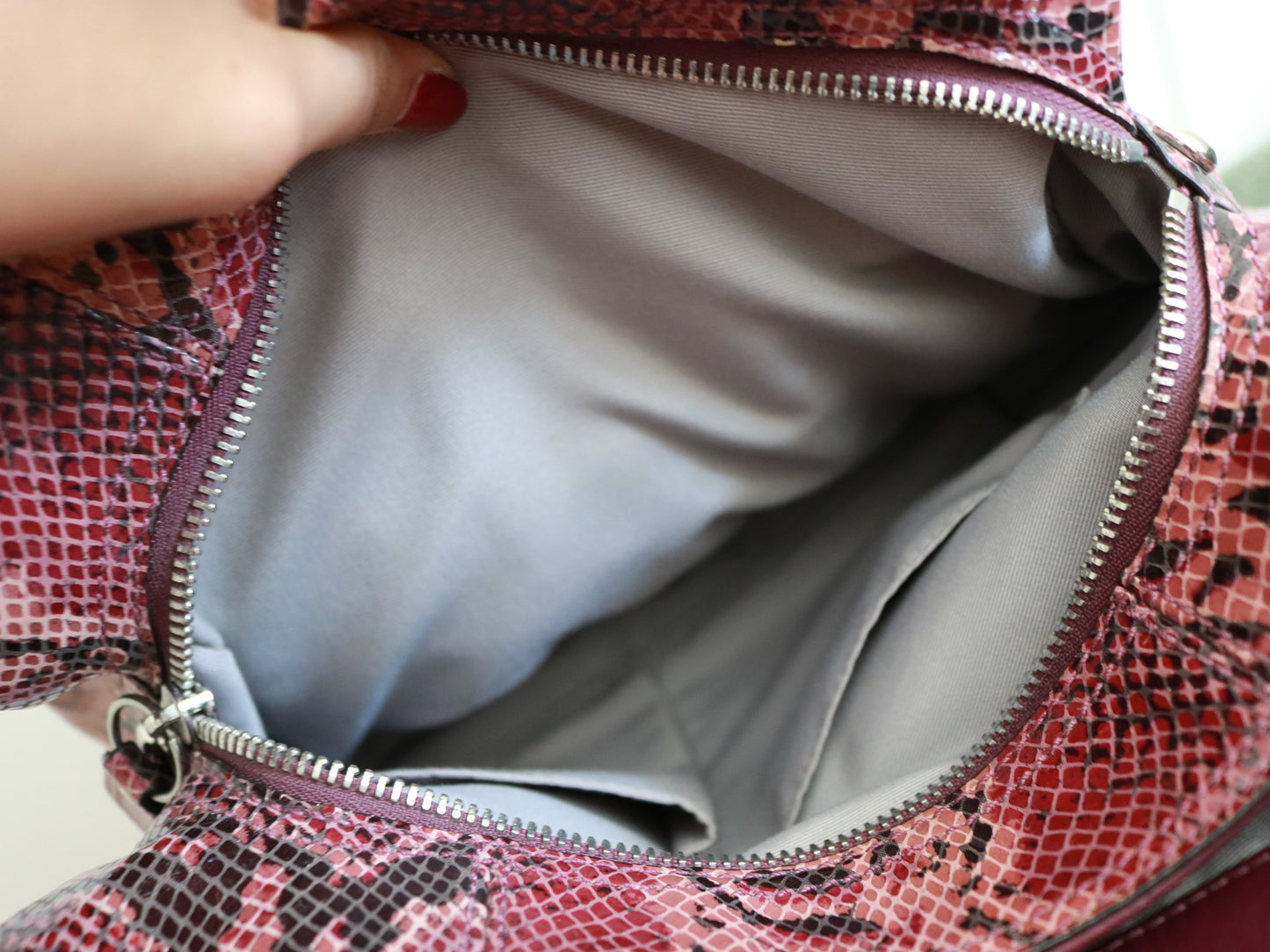 Rare Coach Snakeskin Burgundy Soho Lynn Bag