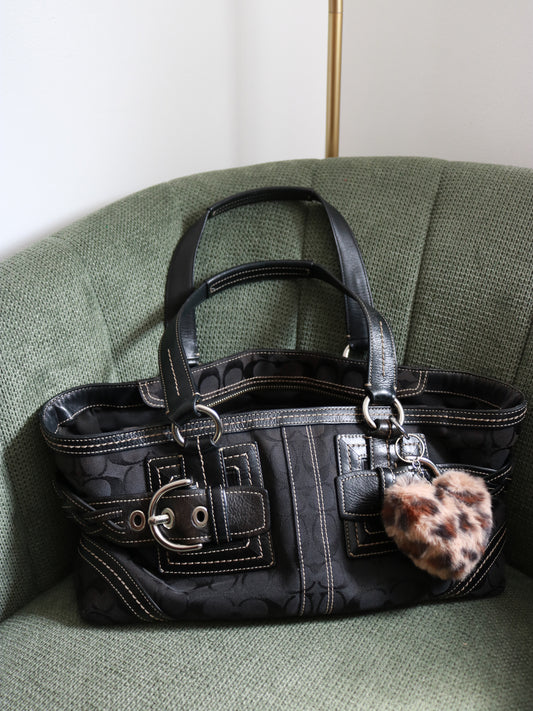 Coach Black Signature Soho Tote