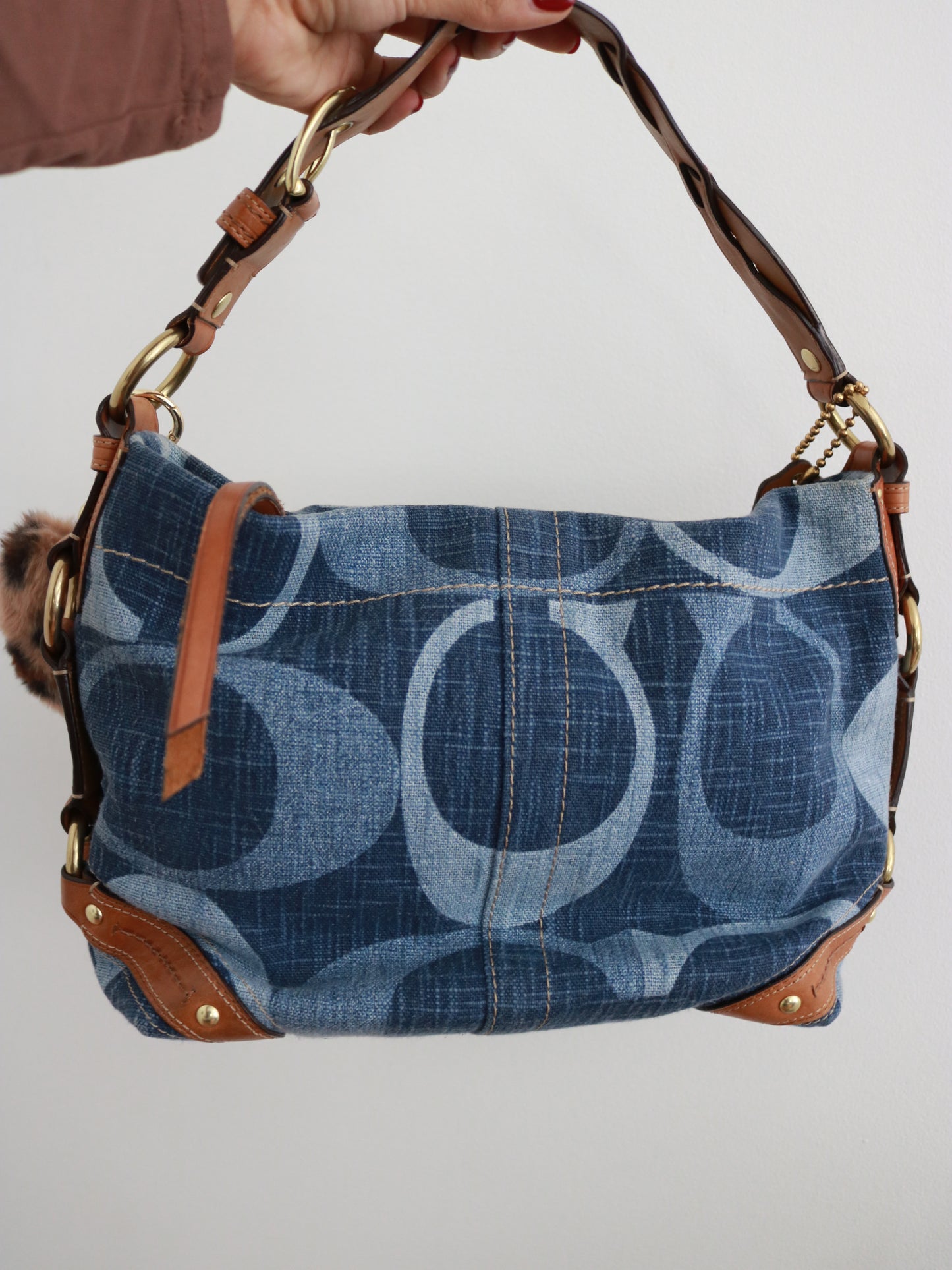 Rare Coach Denim Carly Shoulder Bag