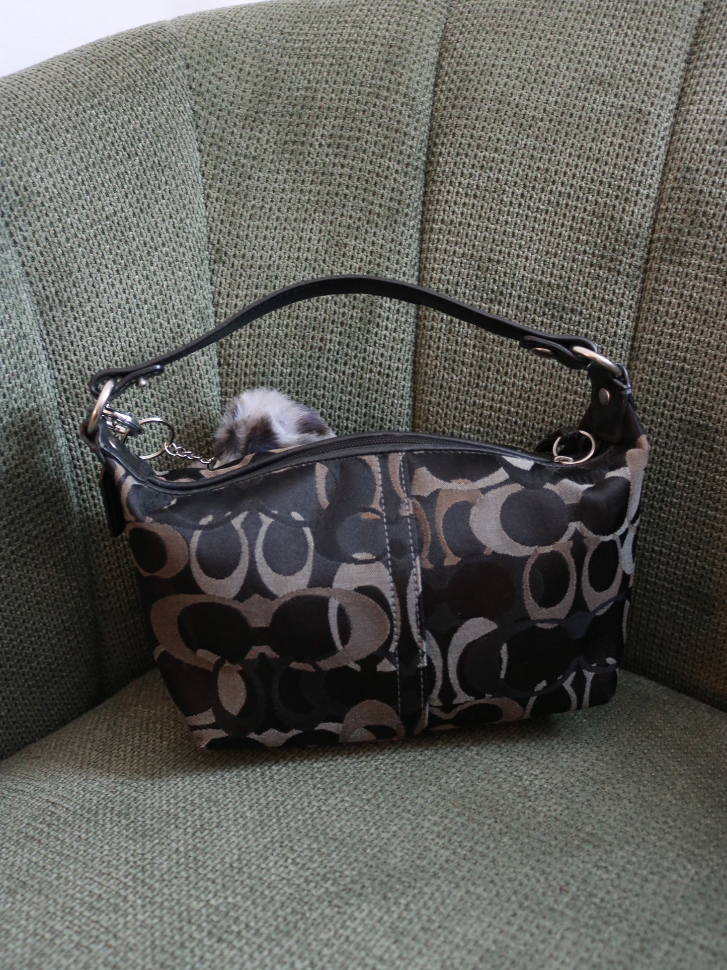 Coach Black Optic Top Handle Pochette