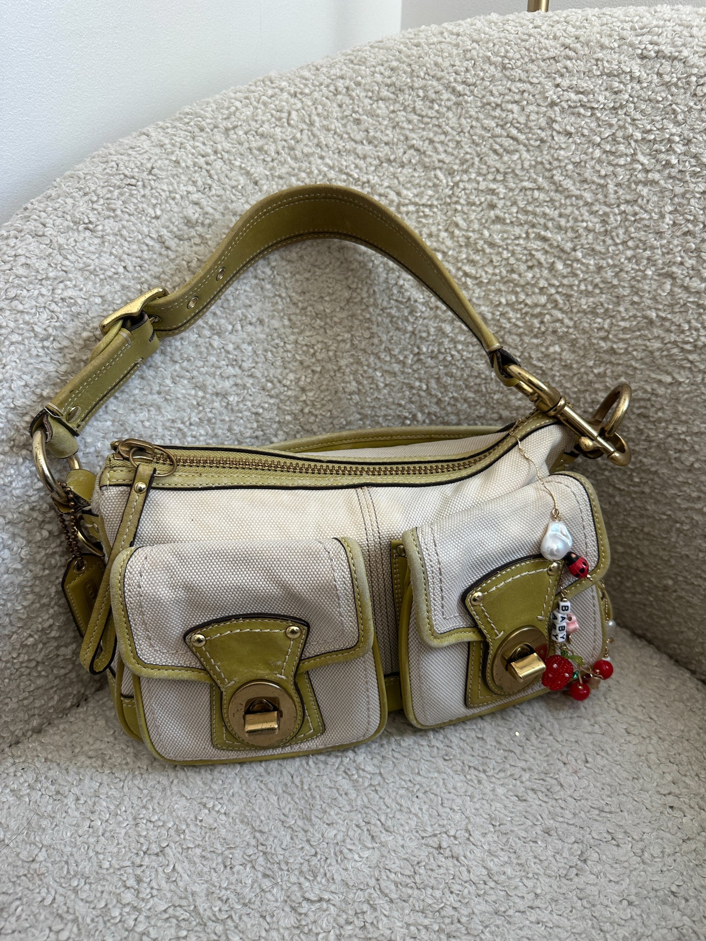 Coach Lime Green Legacy Turnlock Bag