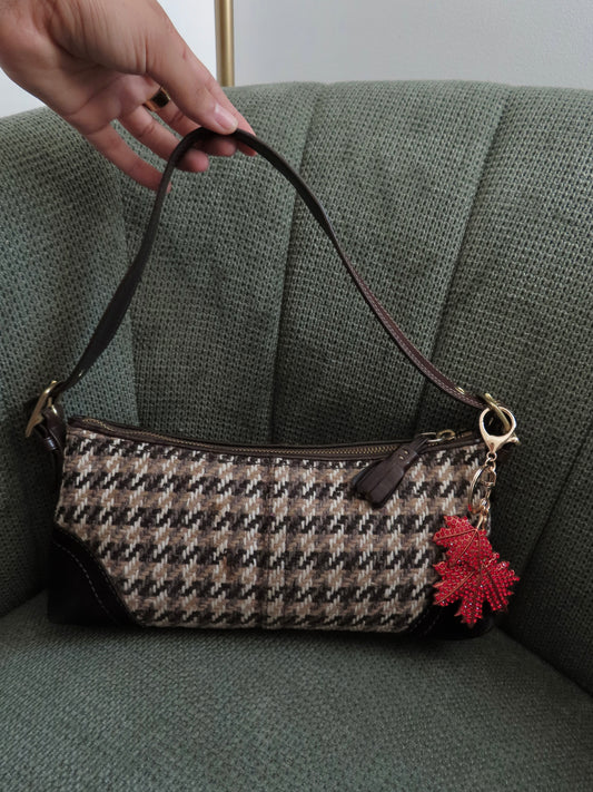 Rare Coach Plaid Tweed East West Bag
