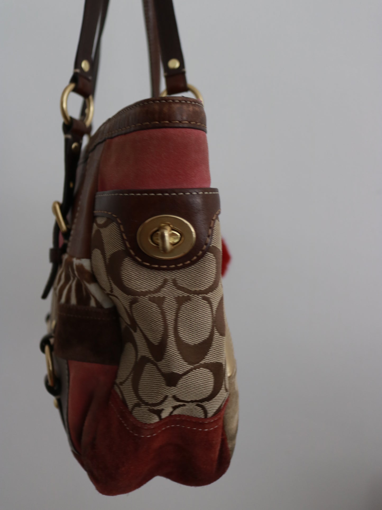 Coach Brown Patchwork Tote Bag