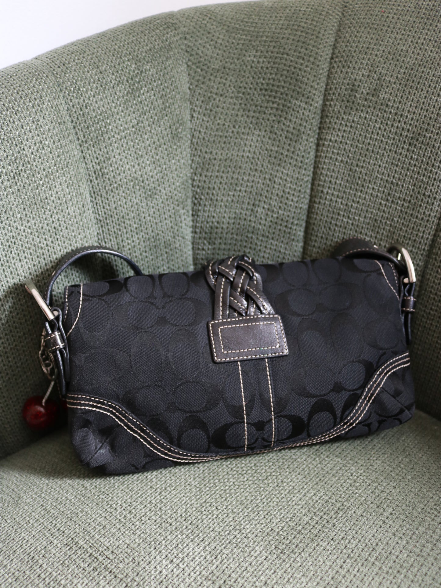 Coach Black Soho Braided Demi Flap