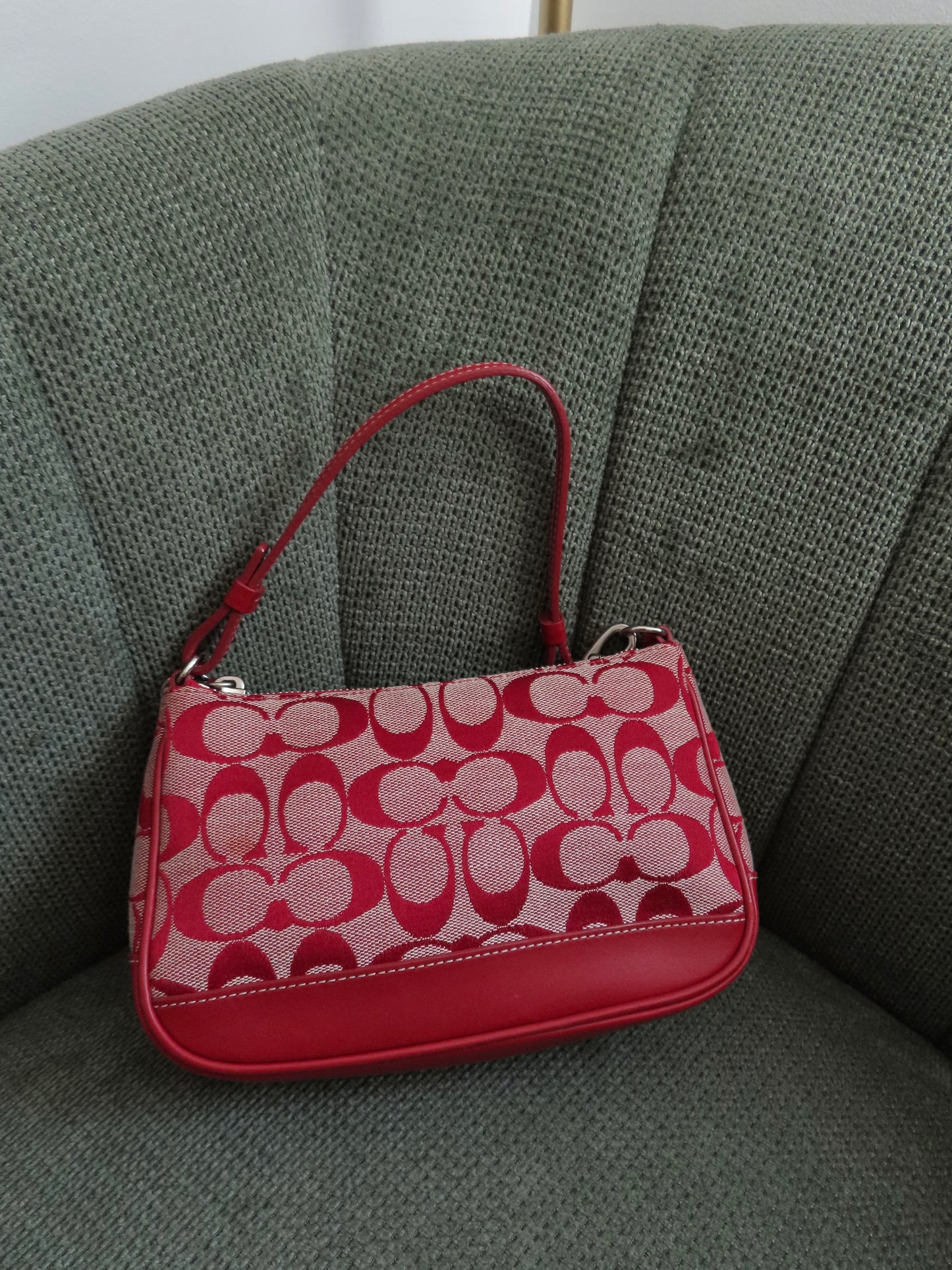 Rare Coach Red Demi Hamptons Bag