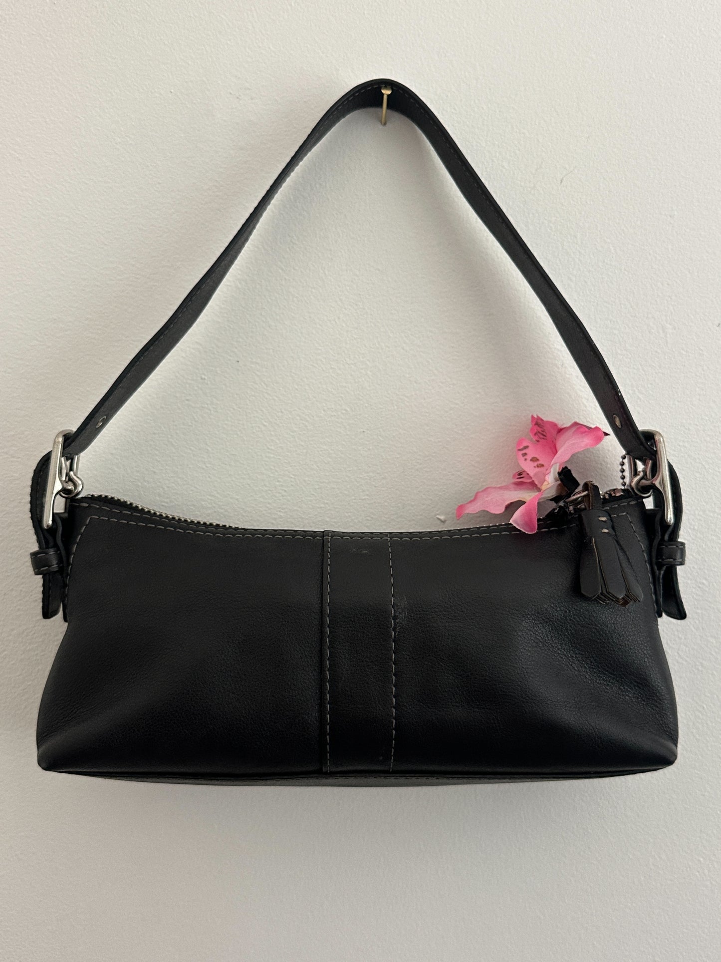 Coach Black Leather East West Bag