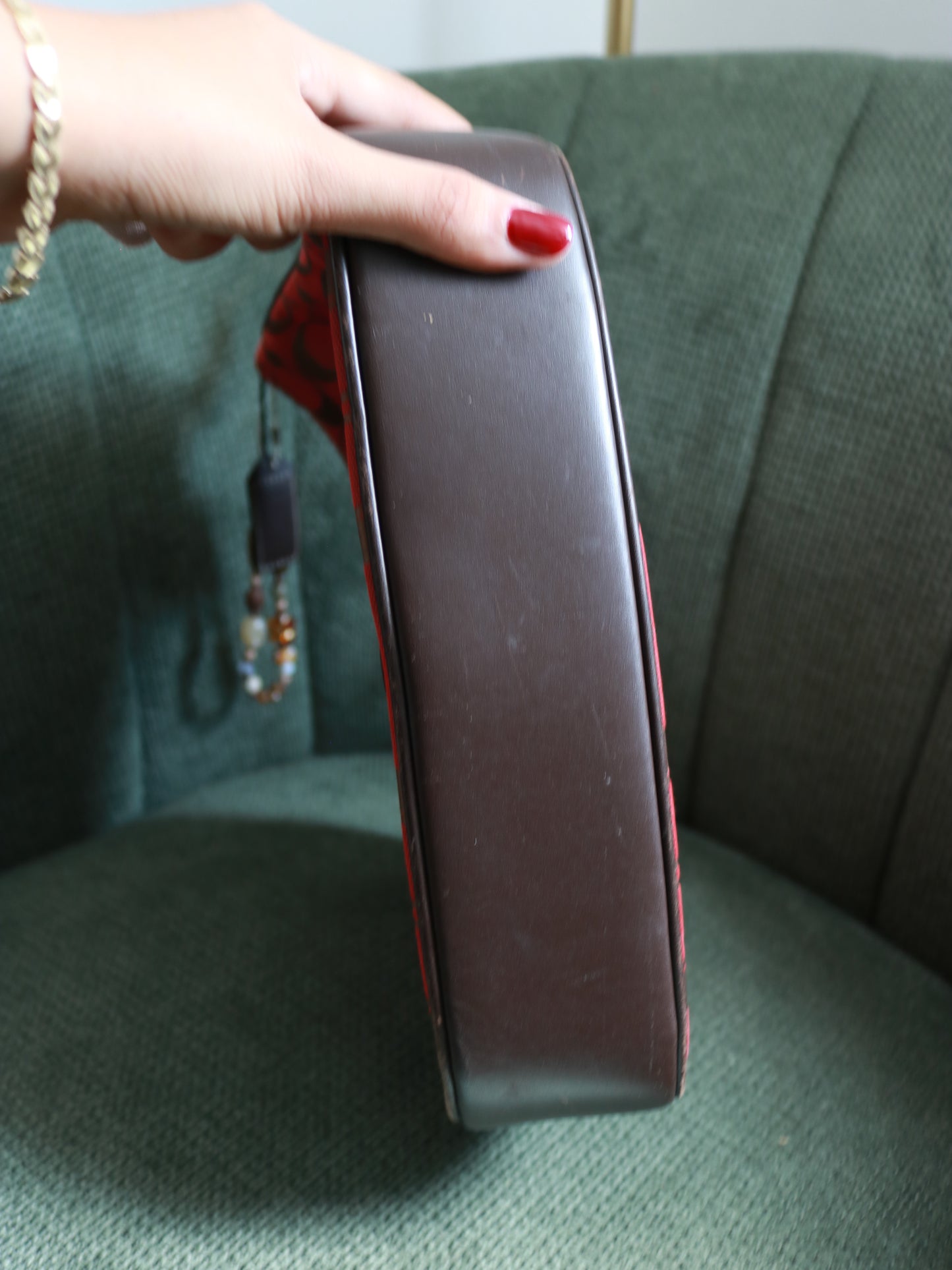 Coach Red Monogram Hamptons Clip Bag